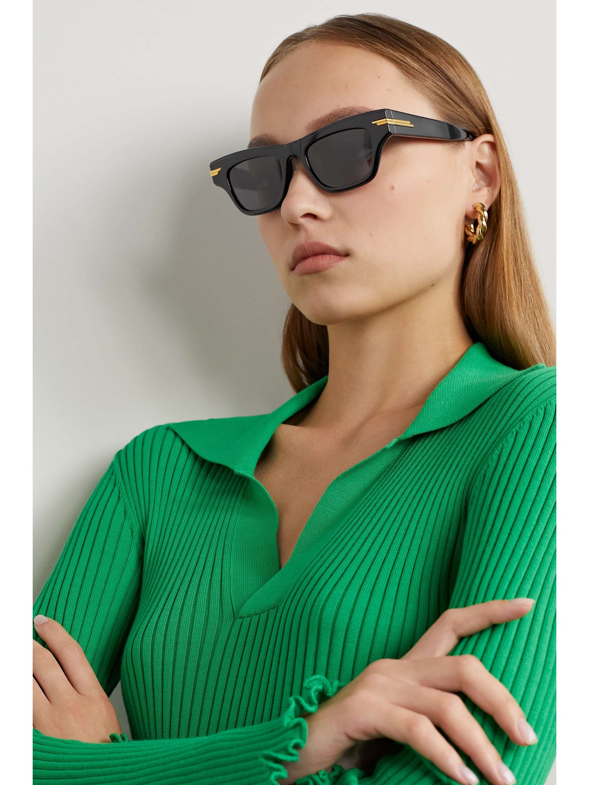 BOTTEGA VENETA EYEWEAR Square-frame acetate sunglasses
