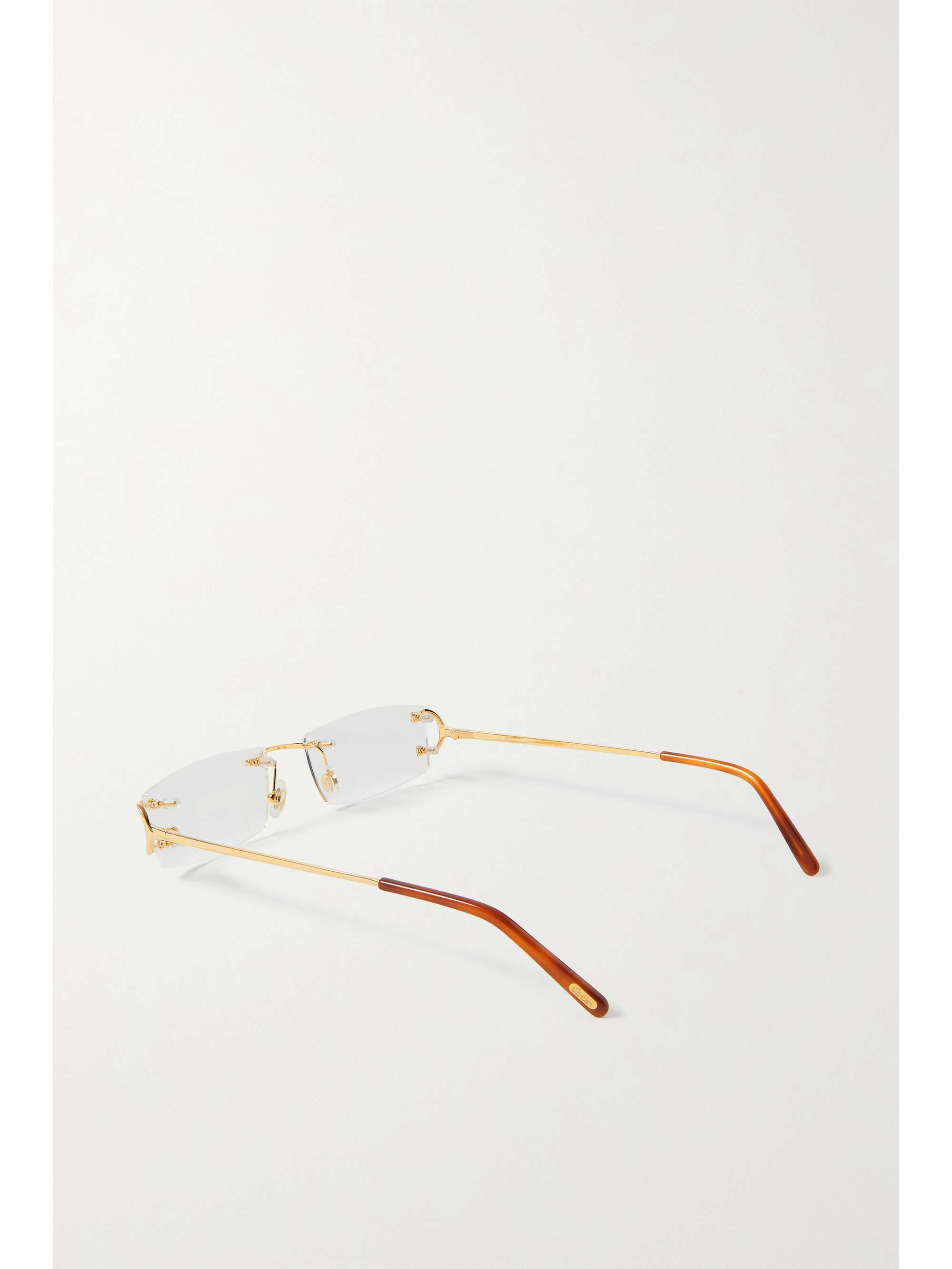 CARTIER EYEWEAR Square-frame gold-tone optical glasses