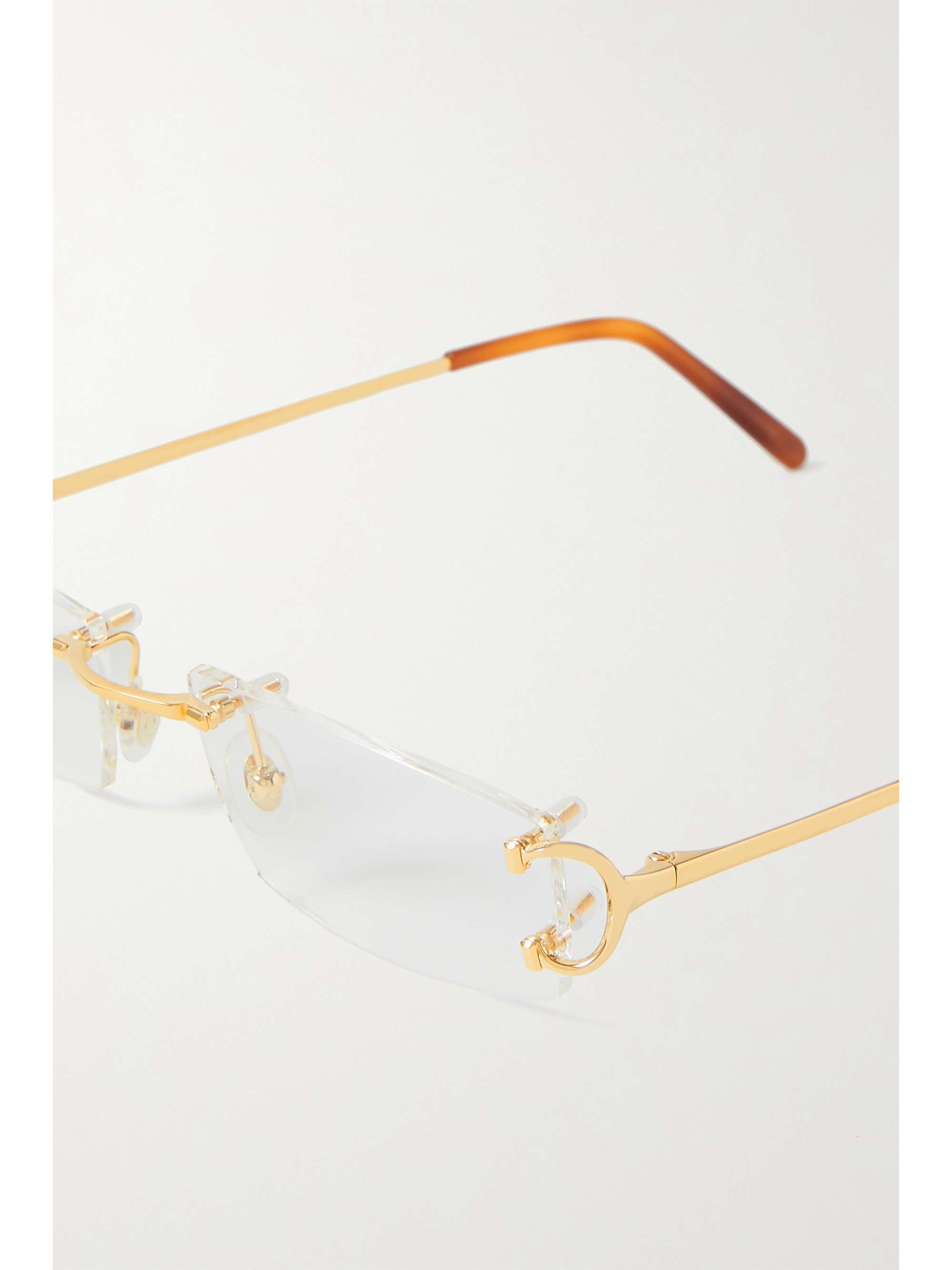 CARTIER EYEWEAR Square-frame gold-tone optical glasses