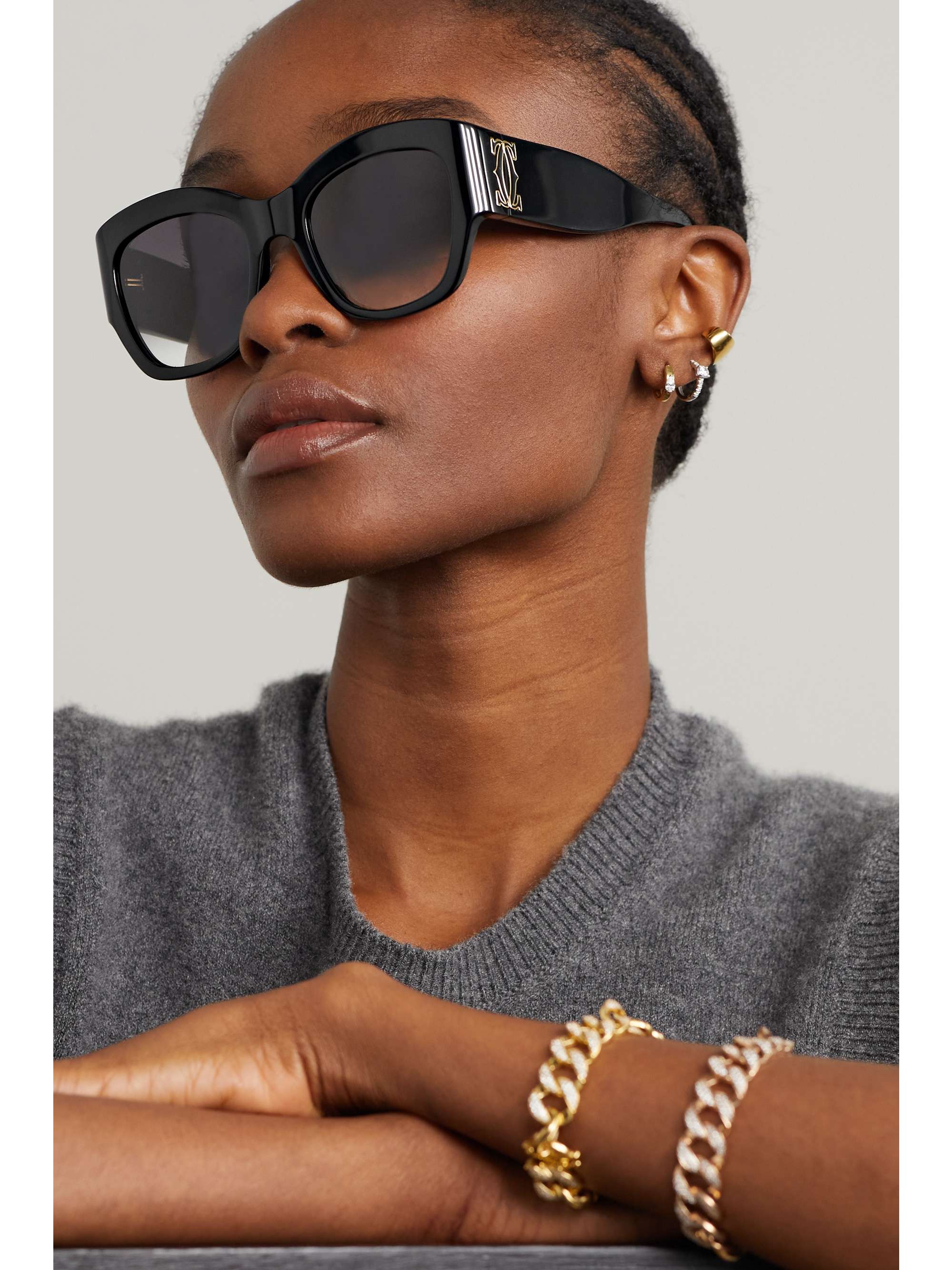 CARTIER EYEWEAR Décor C de Cartier square-frame acetate sunglasses
