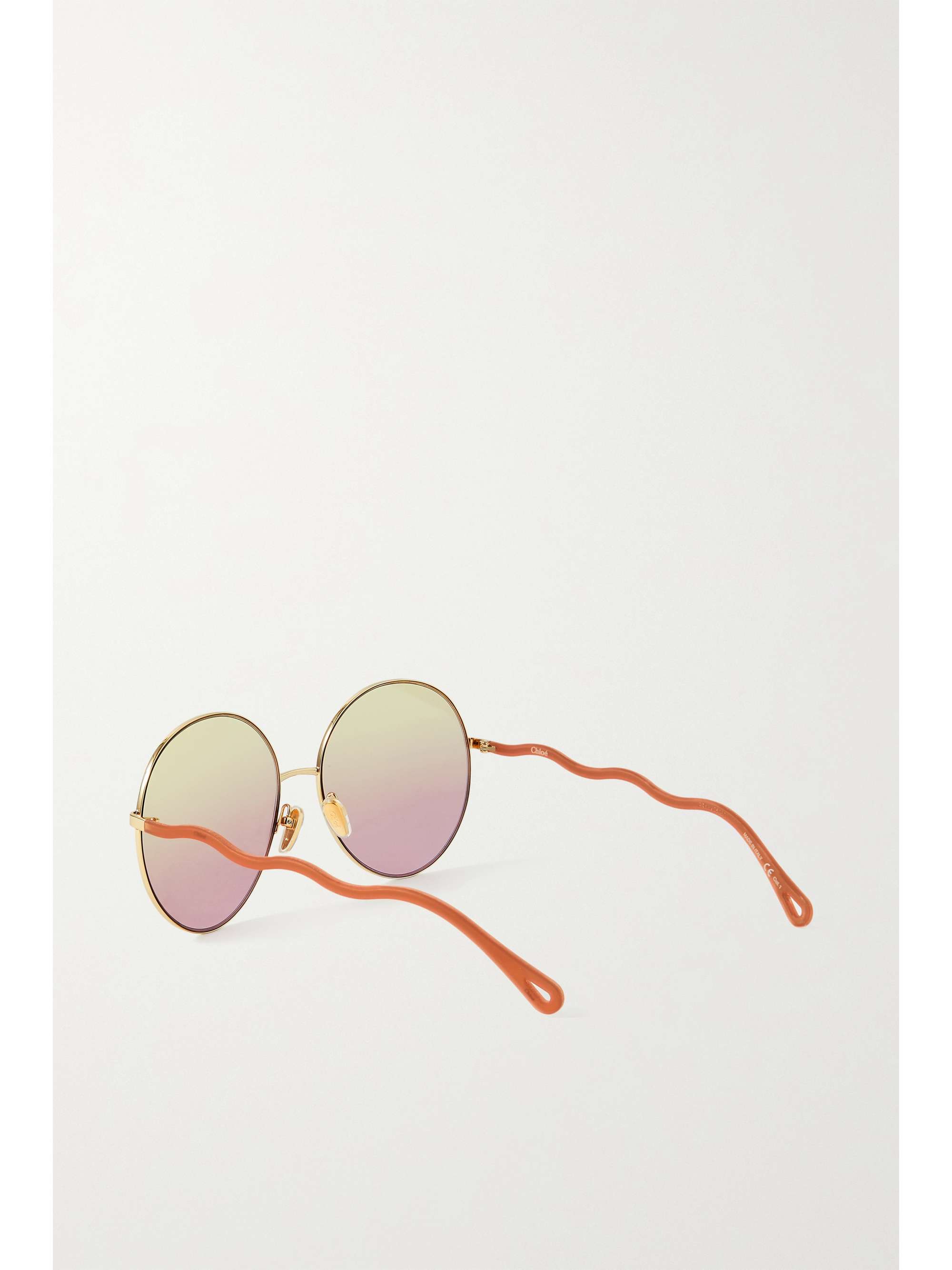CHLOÉ EYEWEAR Noore oversized round-frame gold-tone sunglasses