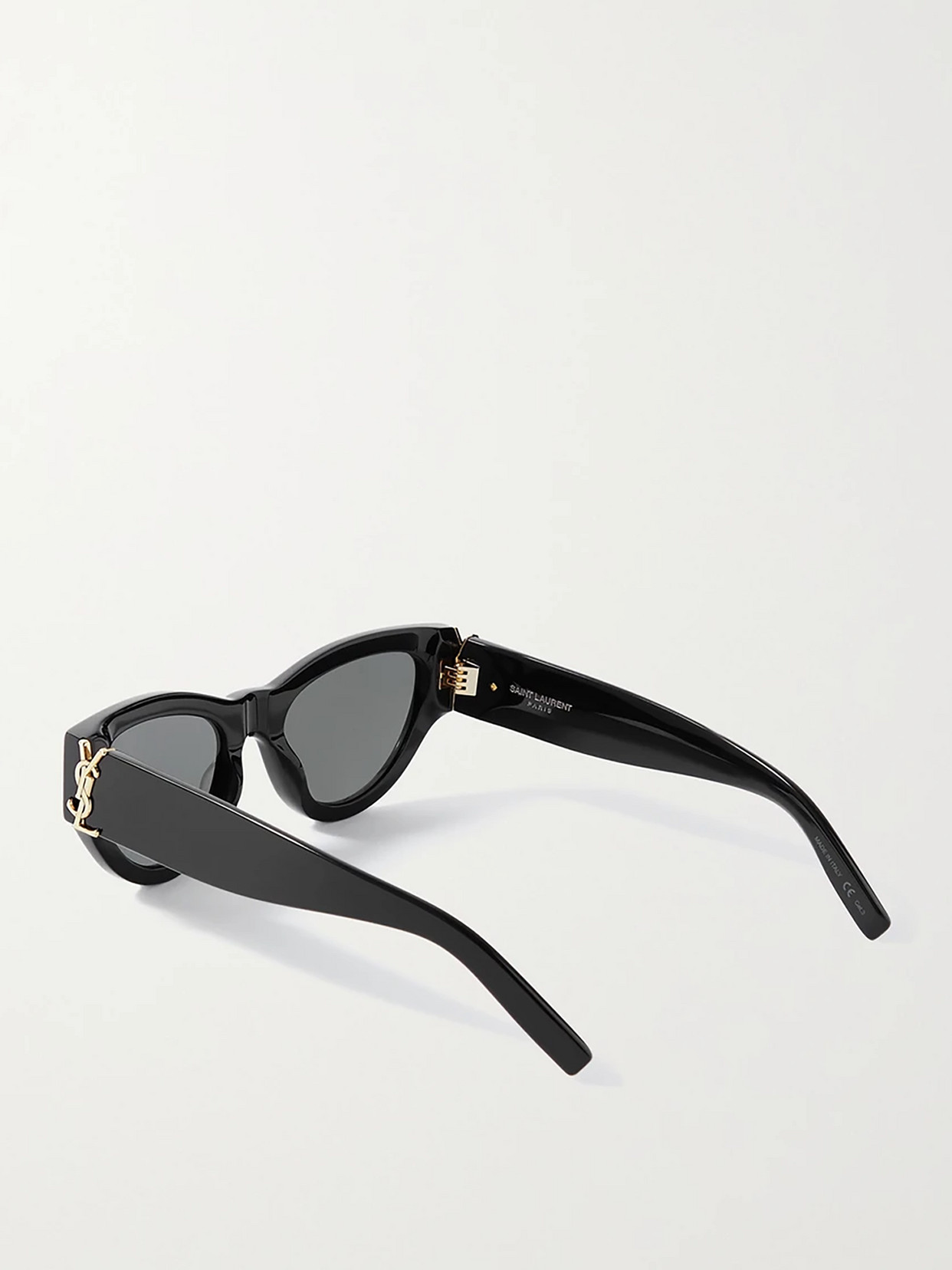 Shop Saint Laurent Ysl Oversized Cat-eye Acetate Sunglasses In Black