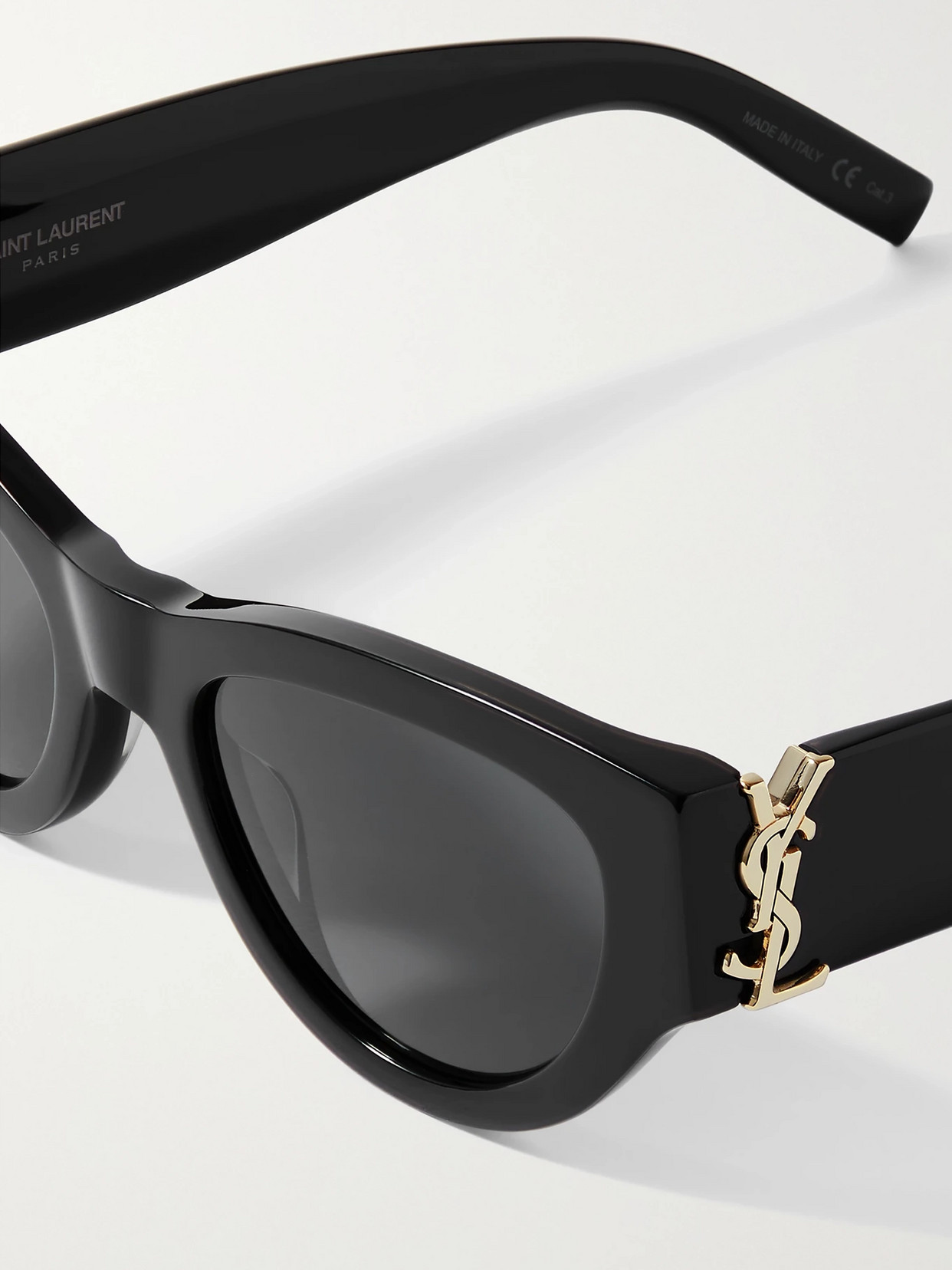 Shop Saint Laurent Ysl Oversized Cat-eye Acetate Sunglasses In Black