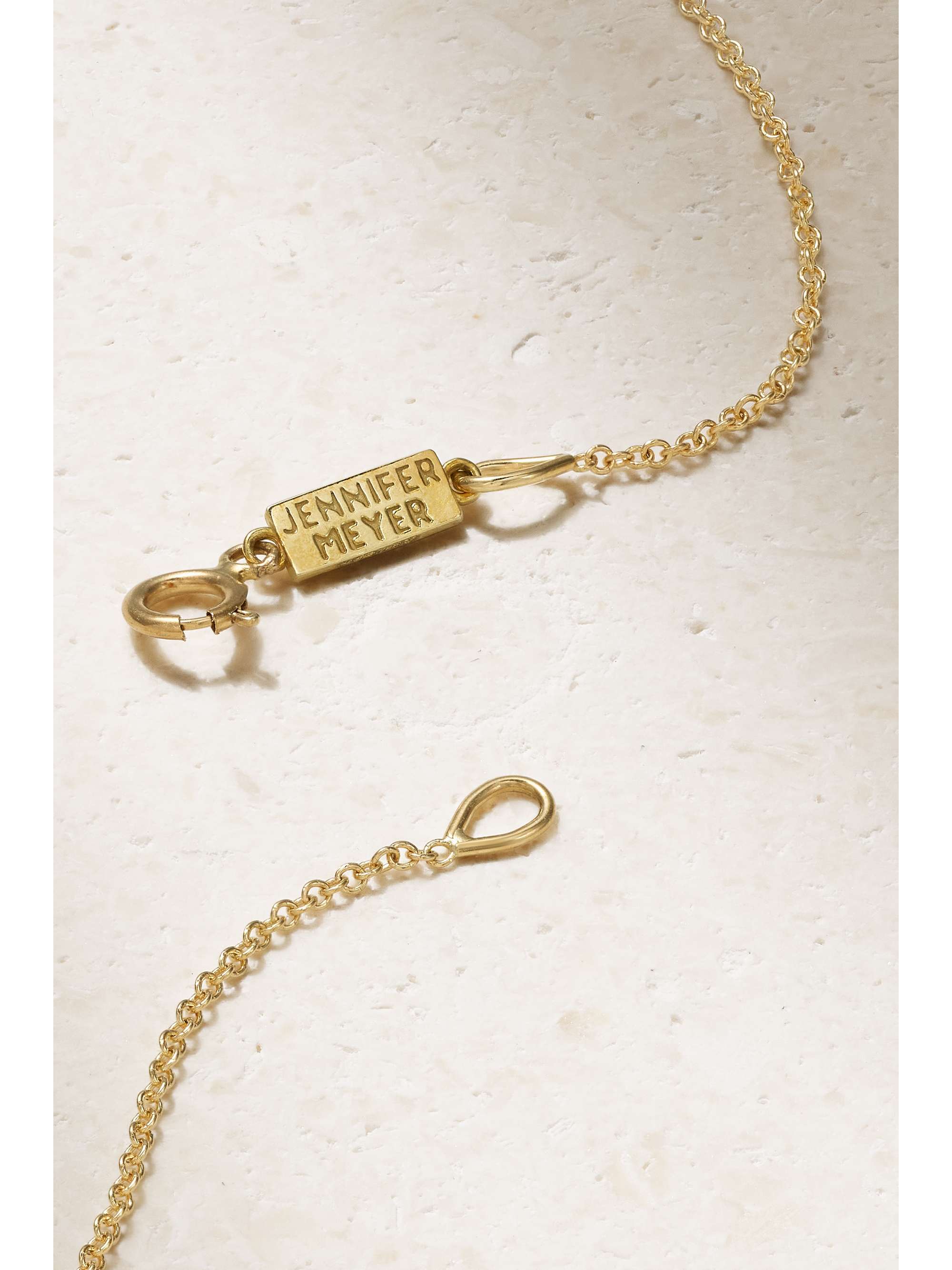 JENNIFER MEYER Large Open Heart 18-karat gold turquoise necklace