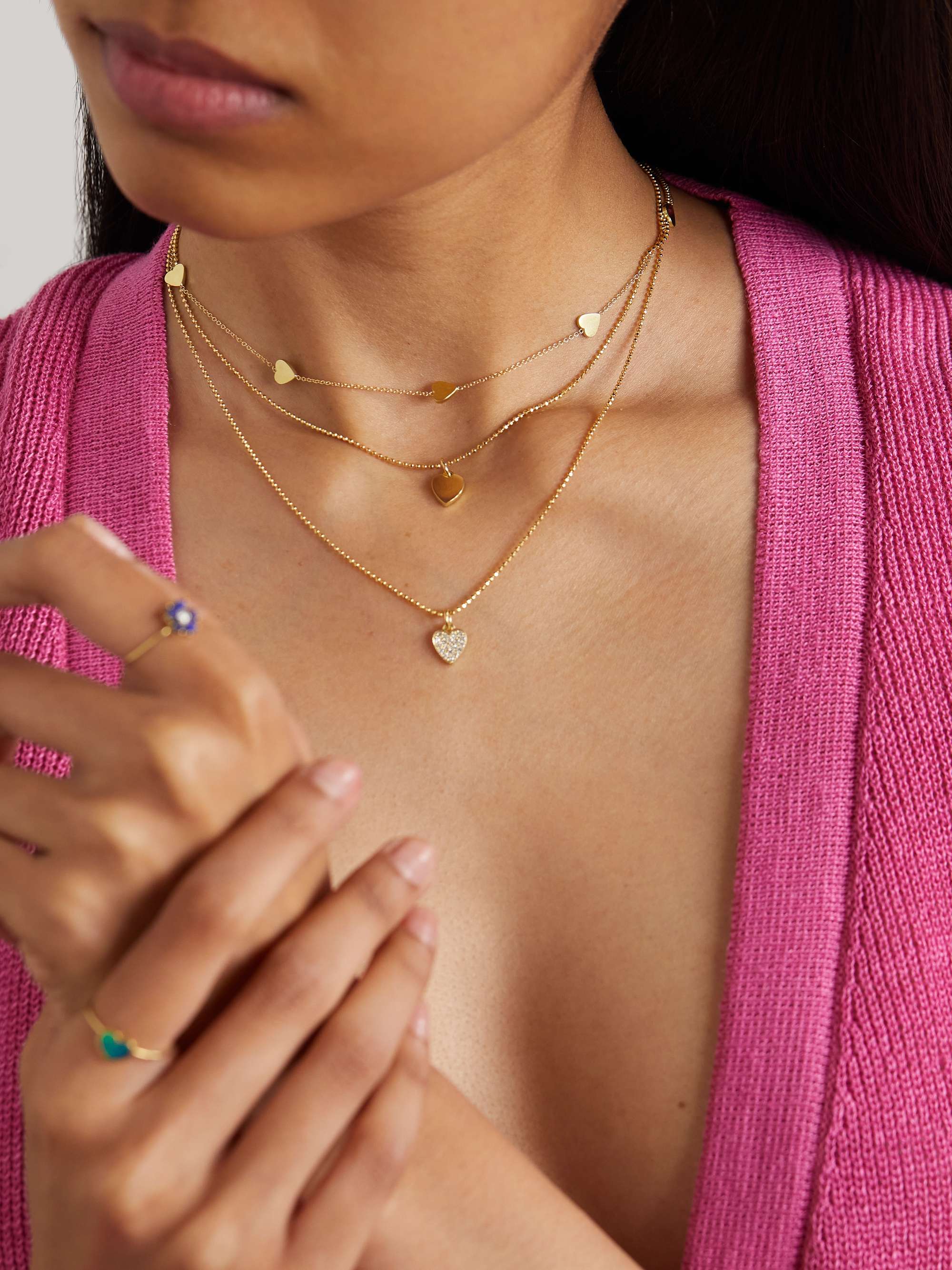 JENNIFER MEYER Heart-by-the-Inch 18-karat gold necklace