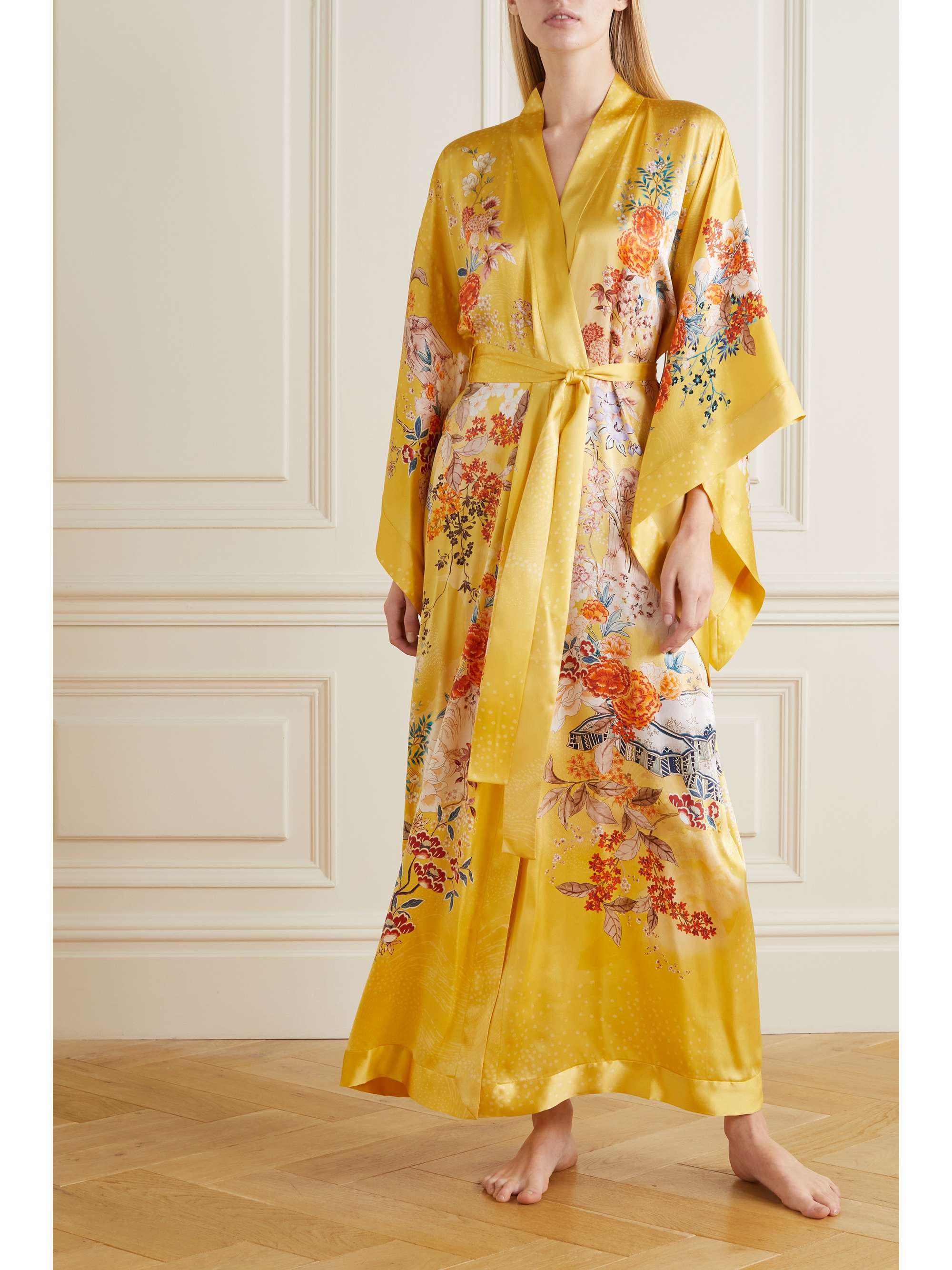 orange silk robe