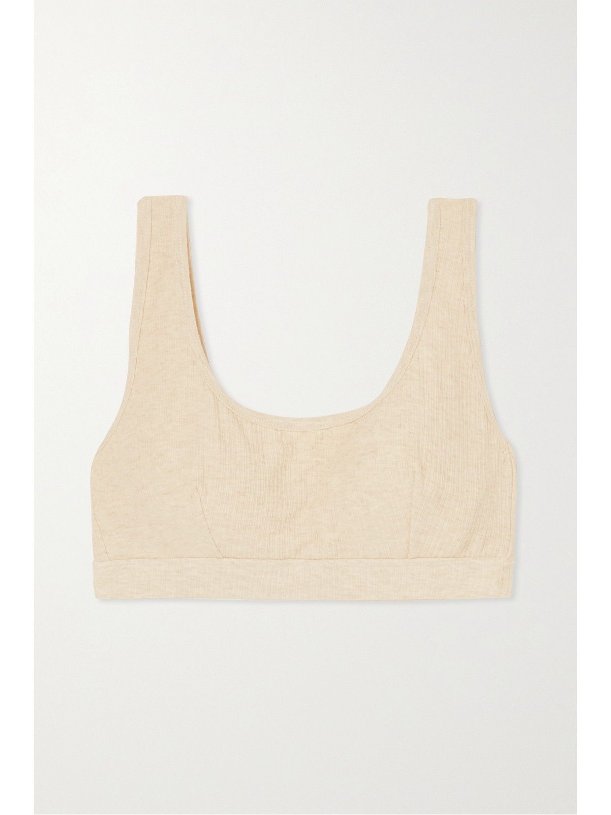 Baserange - + Net Sustain Speed Ribbed Stretch-organic Cotton Soft-cup Bra - Beige 22 Awaiting product image