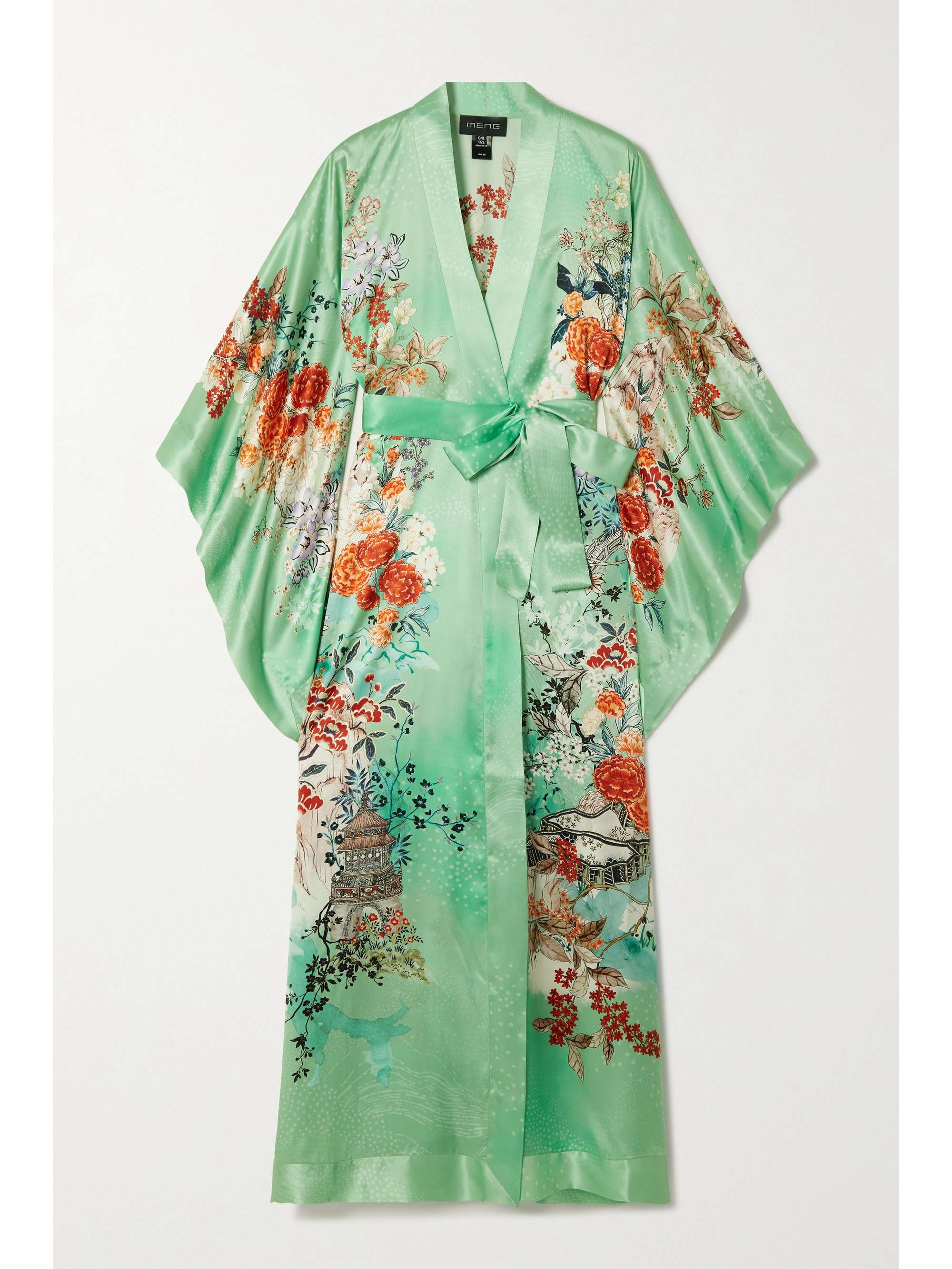 printed silk robe