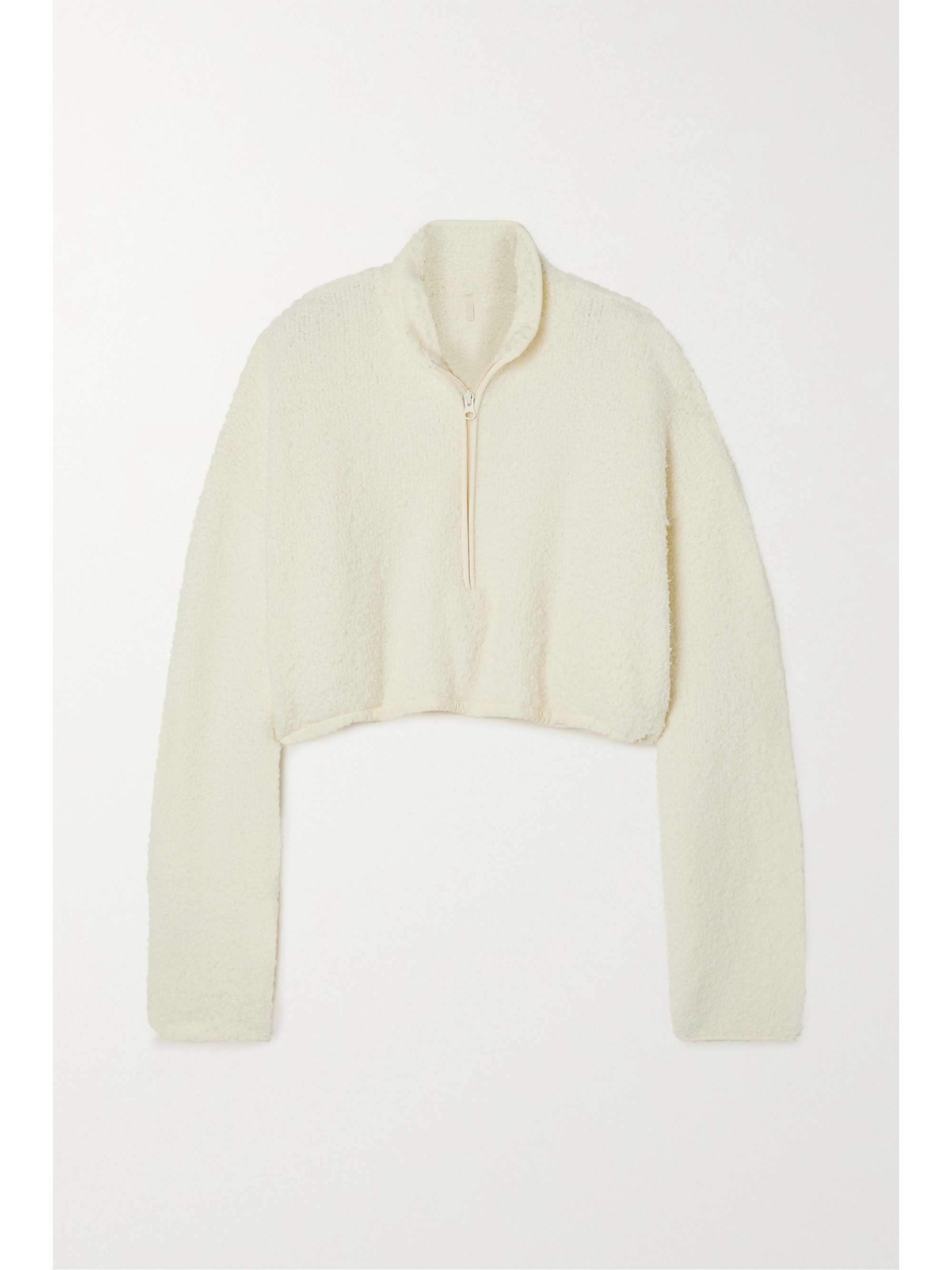 White Cozy Knit cropped bouclé sweatshirt - Bone | SKIMS | NET-A-PORTER