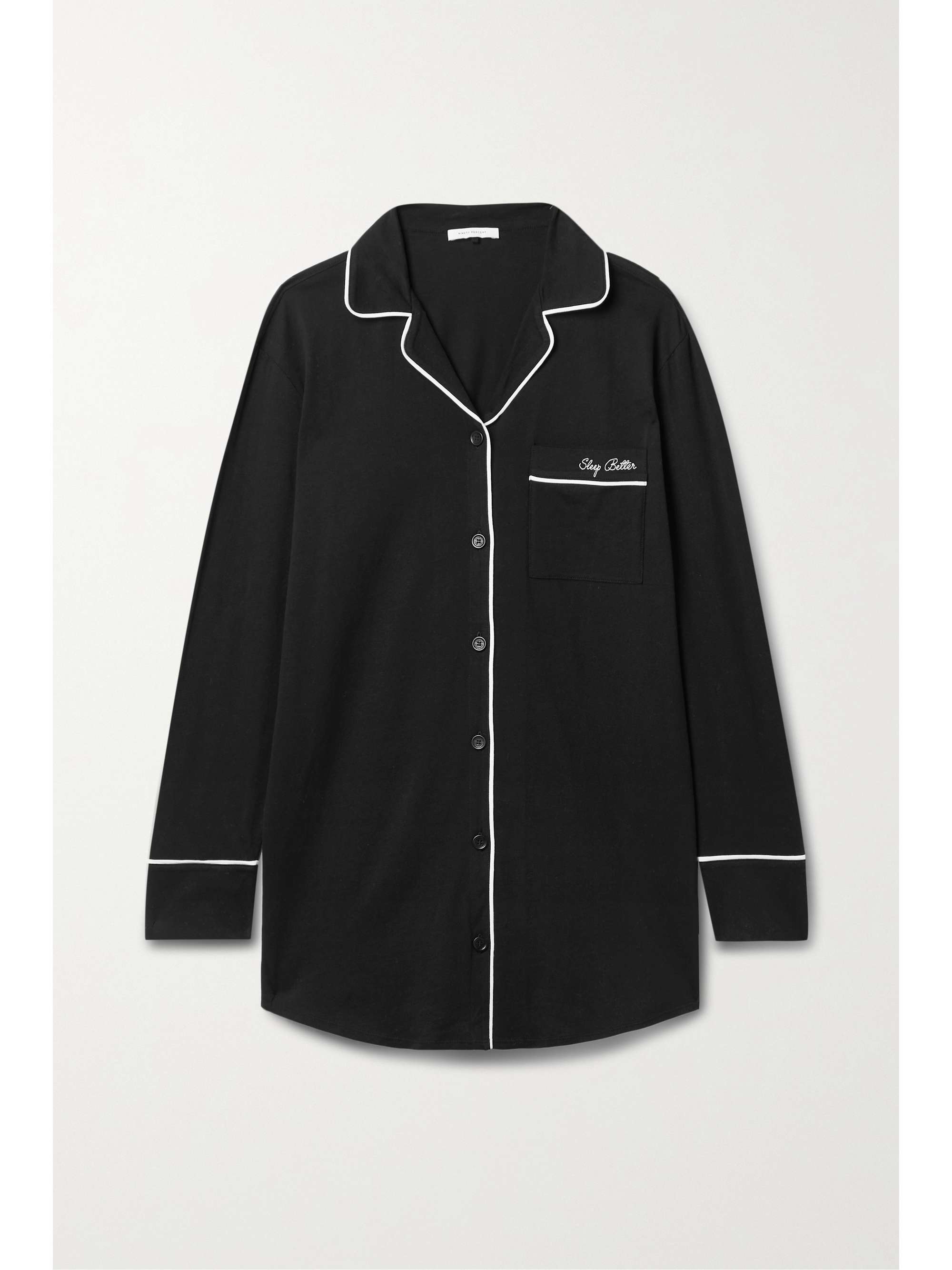Black Embroidered organic cotton-jersey 