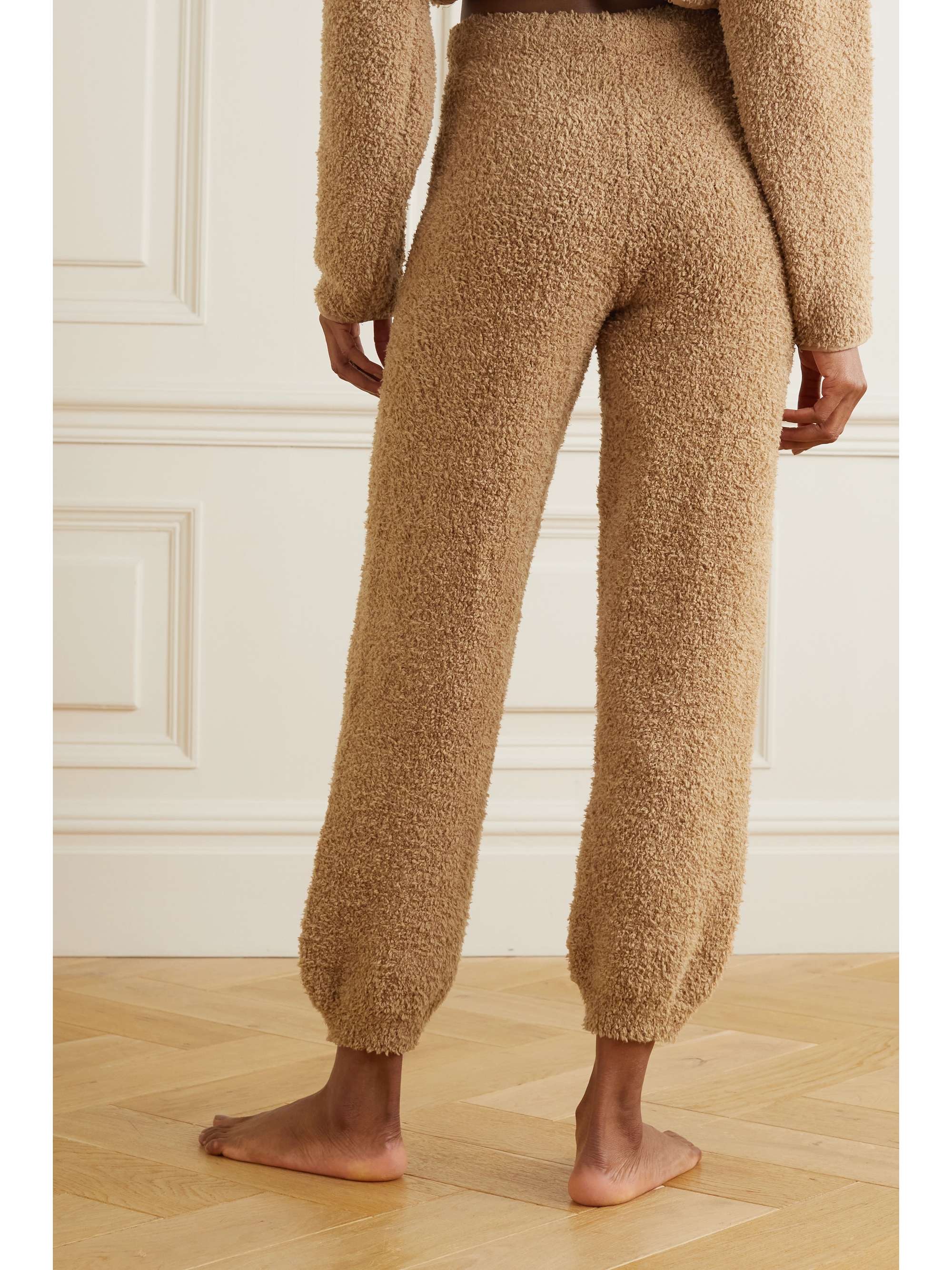 SKIMS Cozy Knit bouclé track pants Camel NETAPORTER