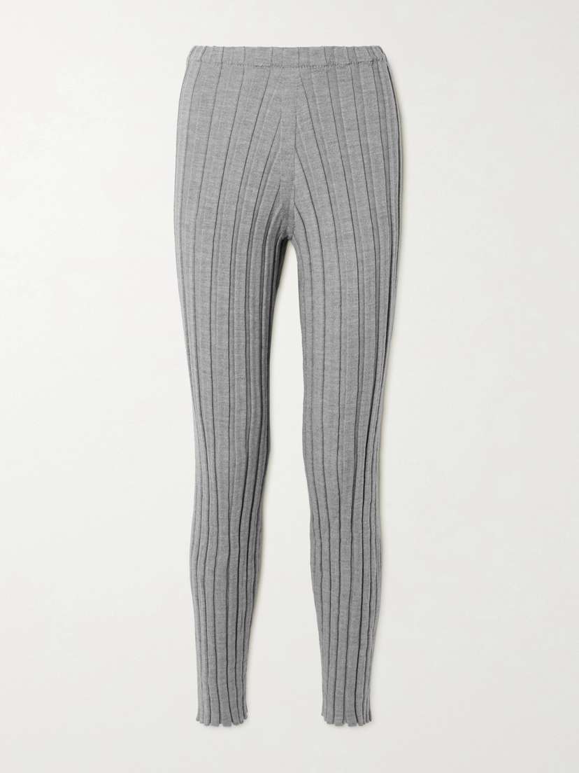 Baserange Adler Ribbed Merino Wool Slim-leg Pants