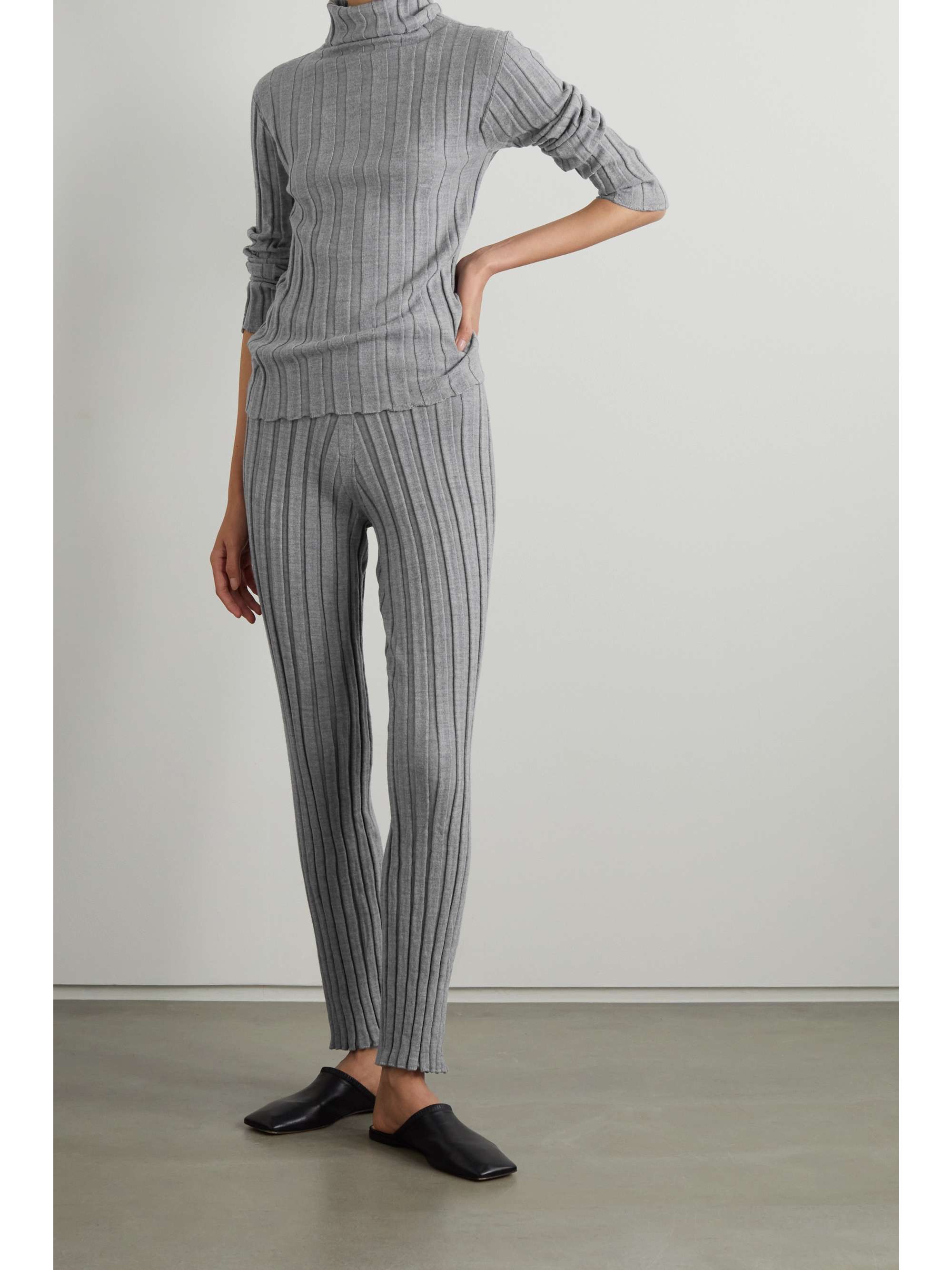 BASERANGE Adler ribbed merino wool slim-leg pants