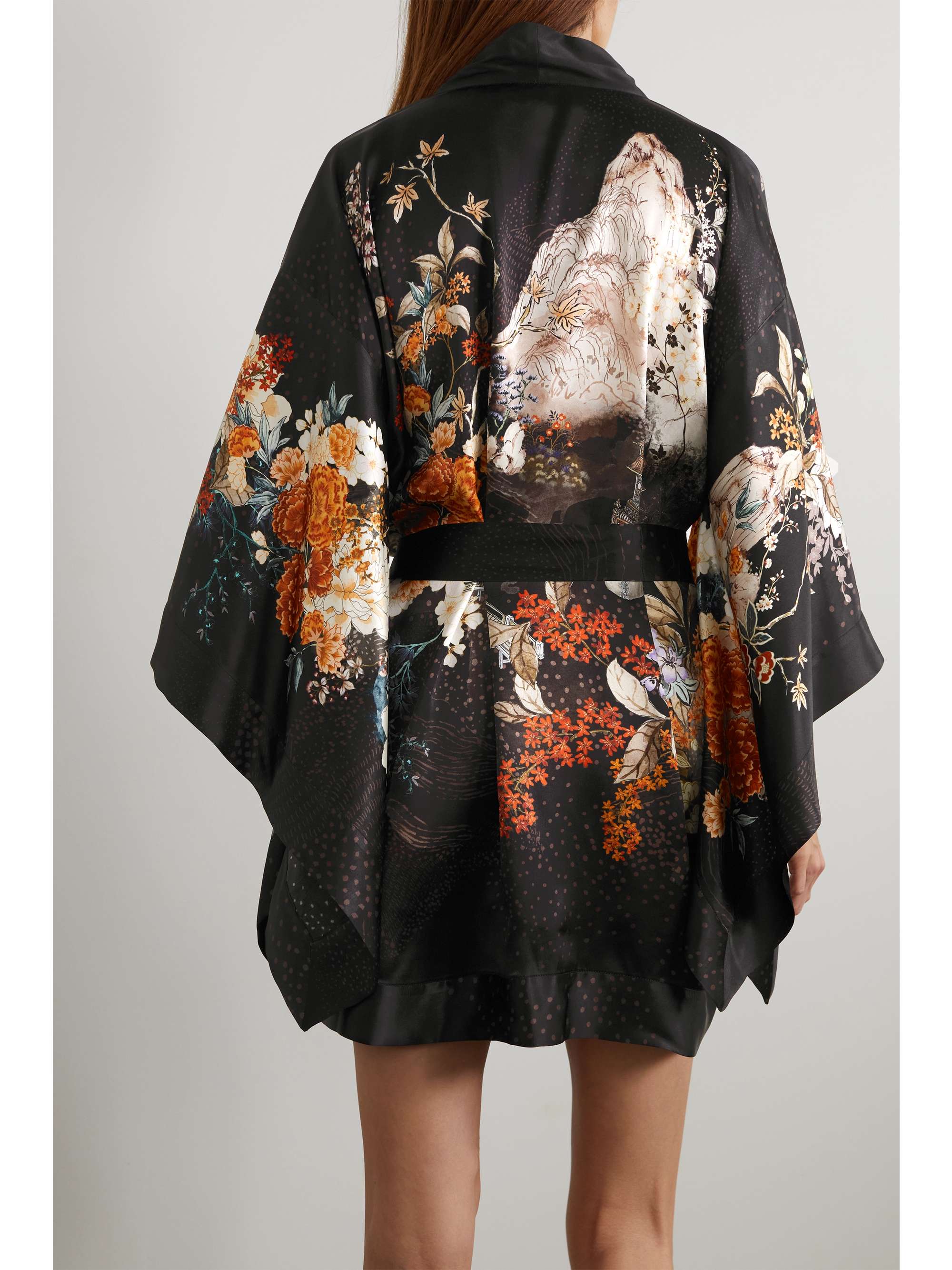 MENG Floralprint silksatin robe NETAPORTER