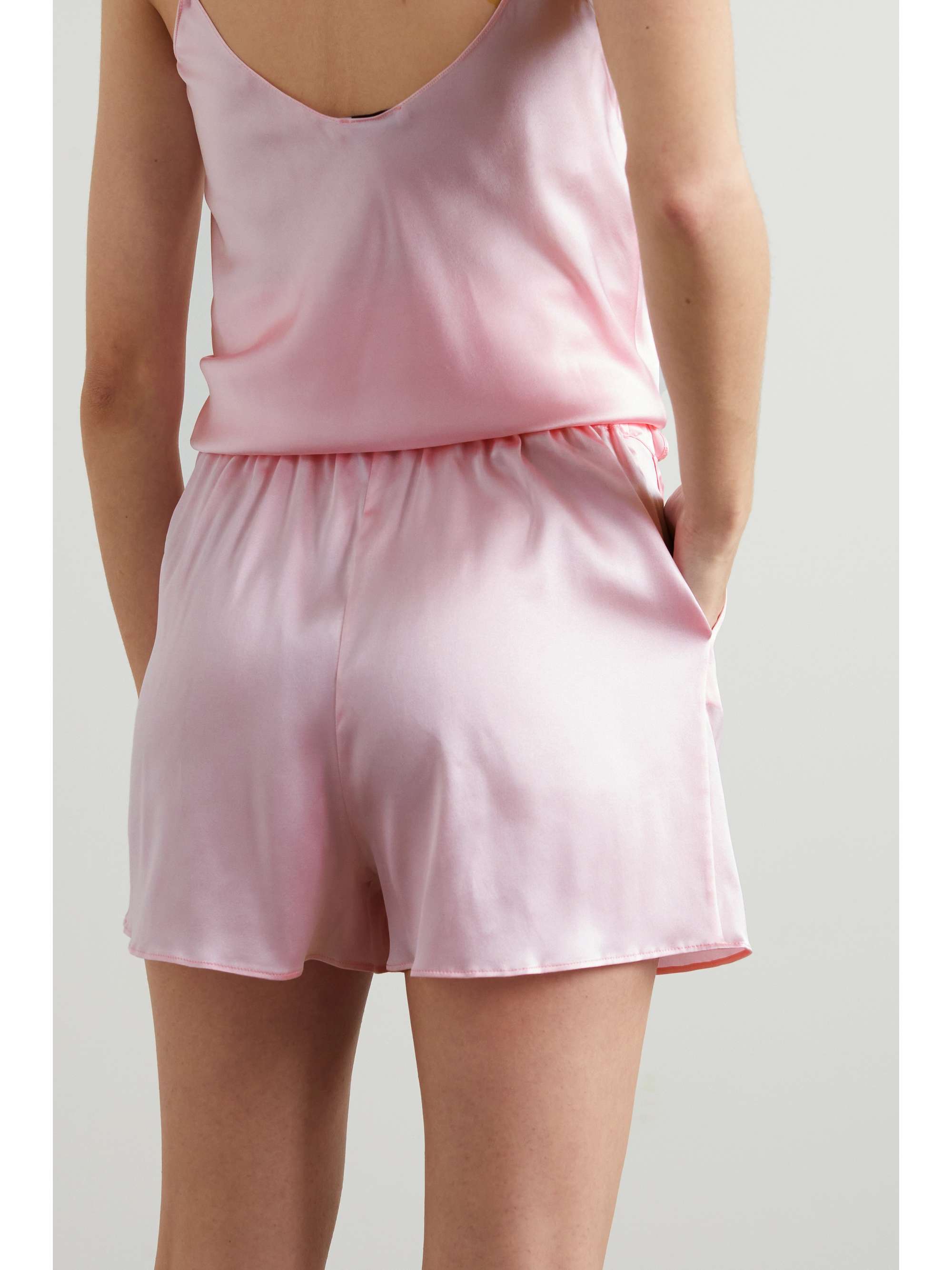 Pink Emma stretch-silk satin pajama 