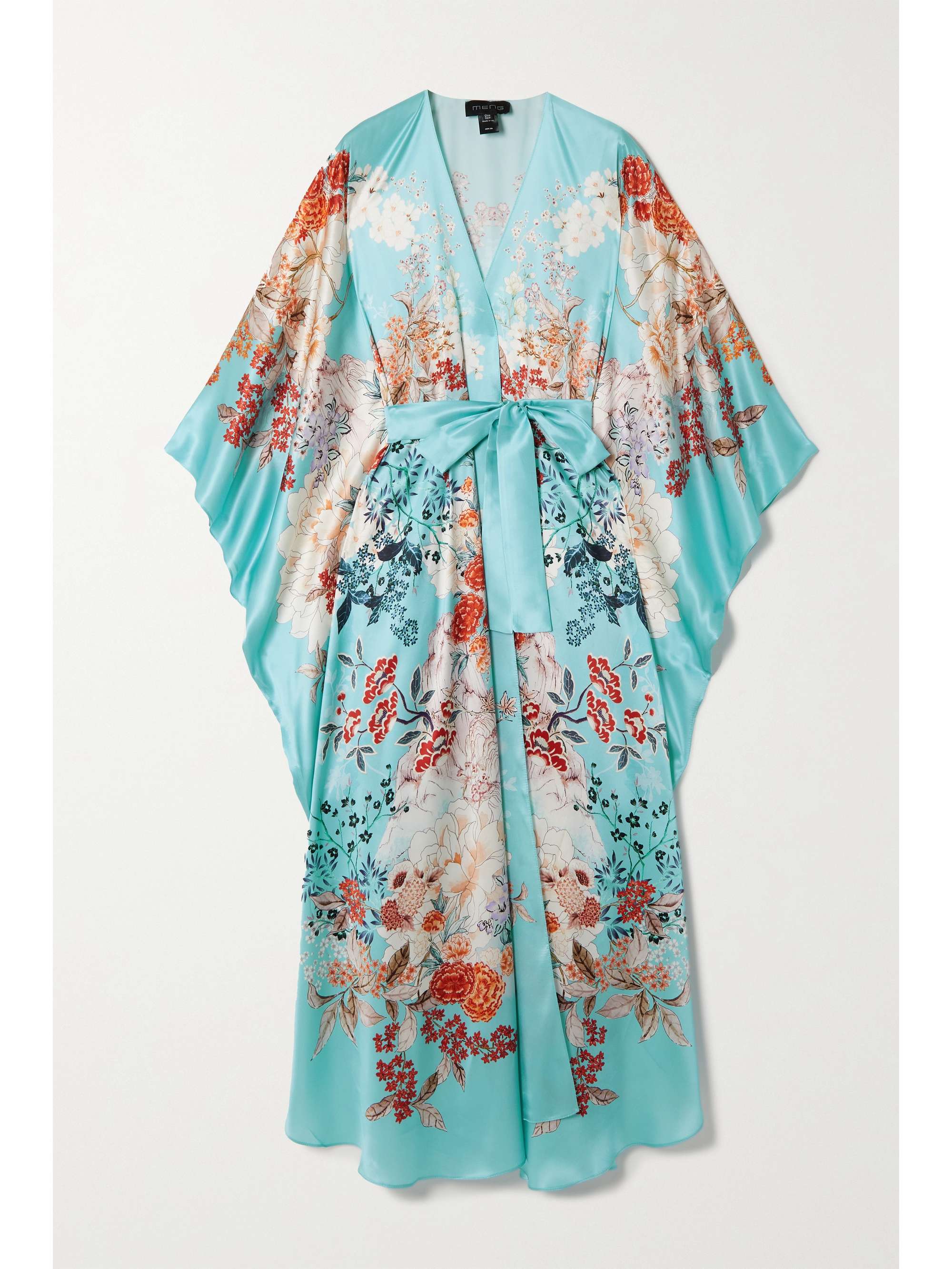 flower silk robe