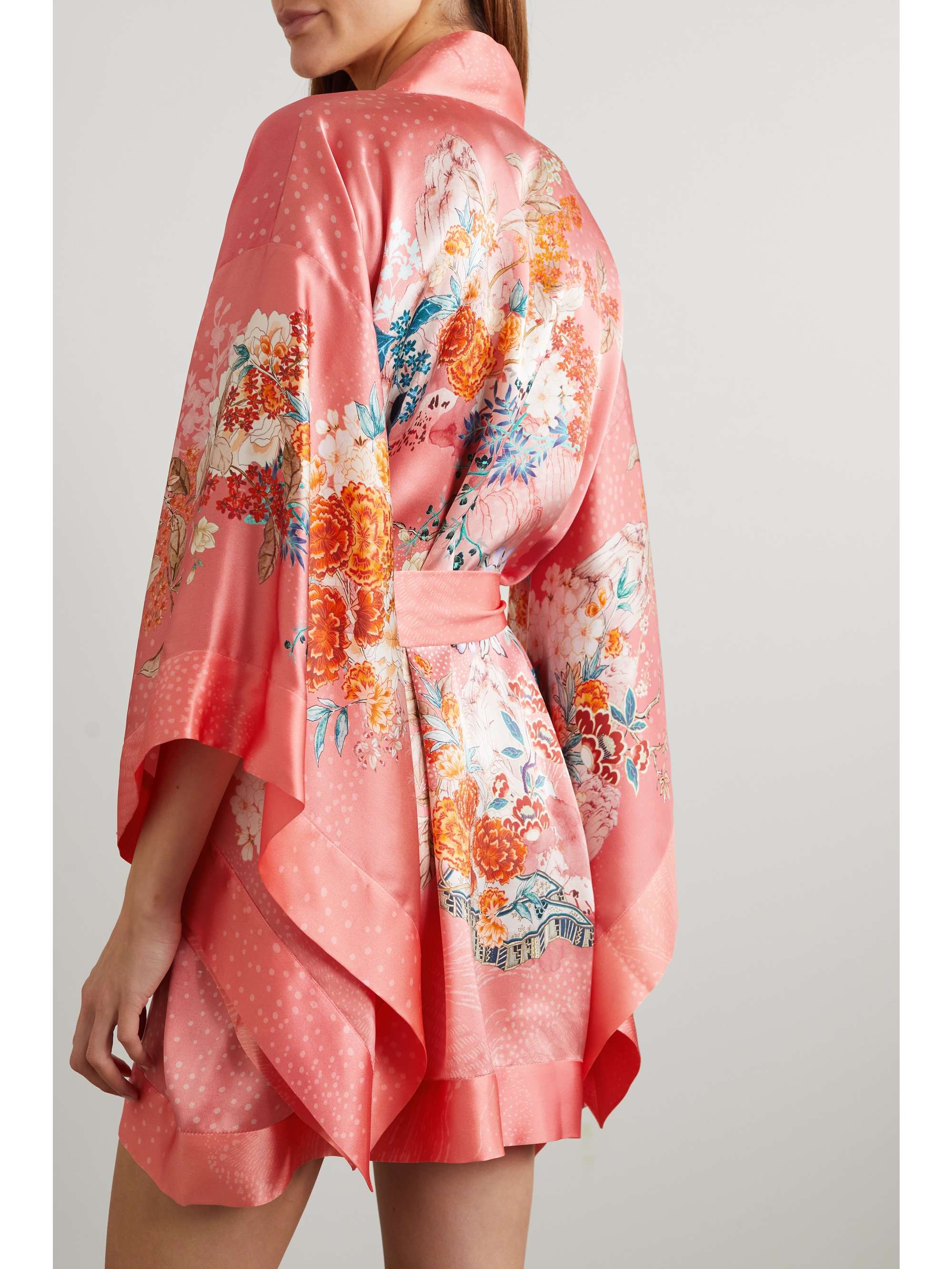 MENG Floralprint silksatin robe NETAPORTER