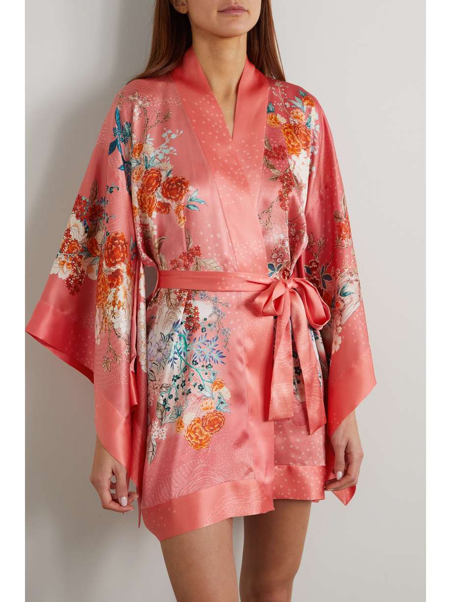 MENG Floralprint silksatin robe NETAPORTER