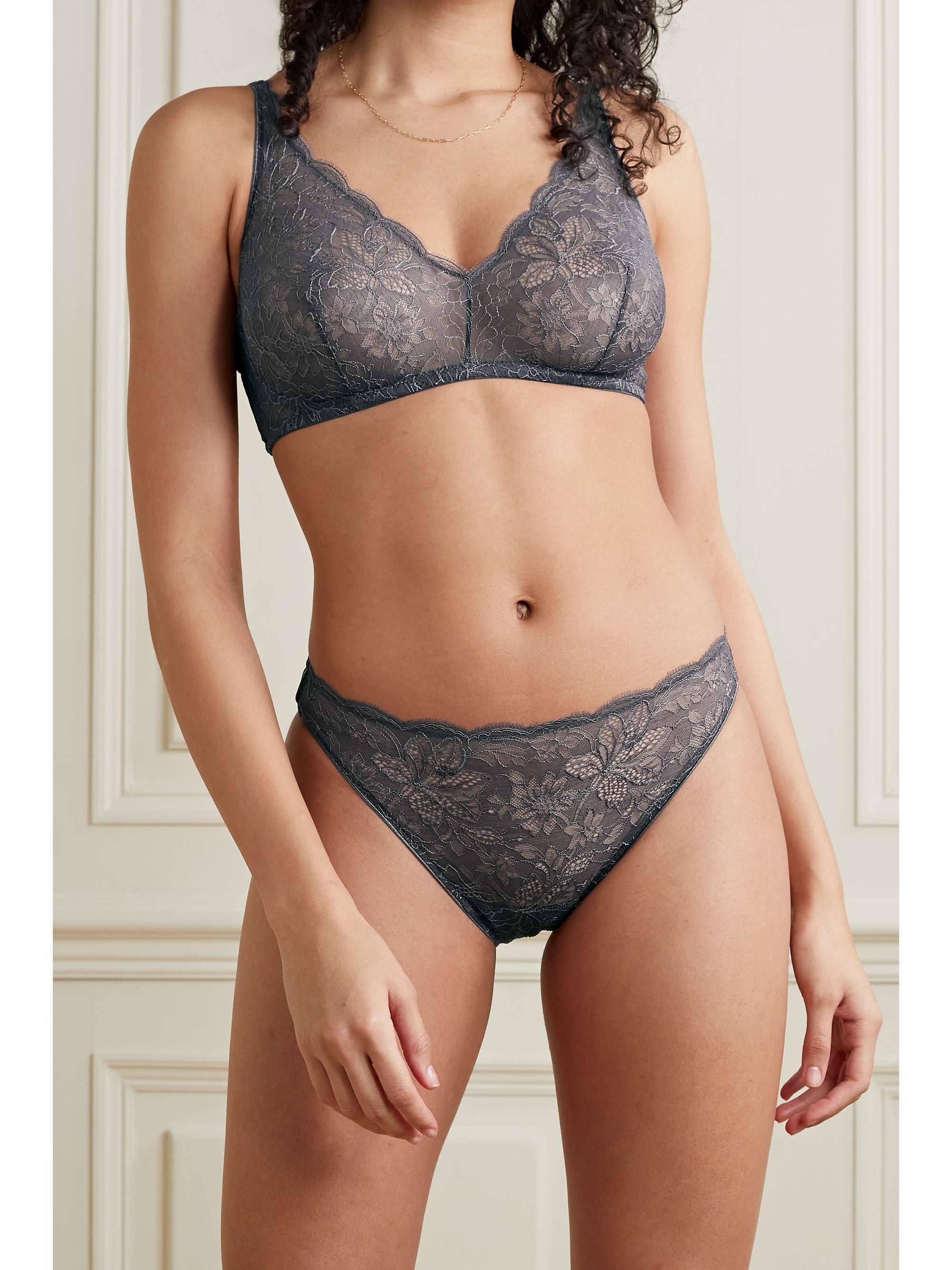 I.D. SARRIERI Charlotte lace and tulle soft-cup triangle bra