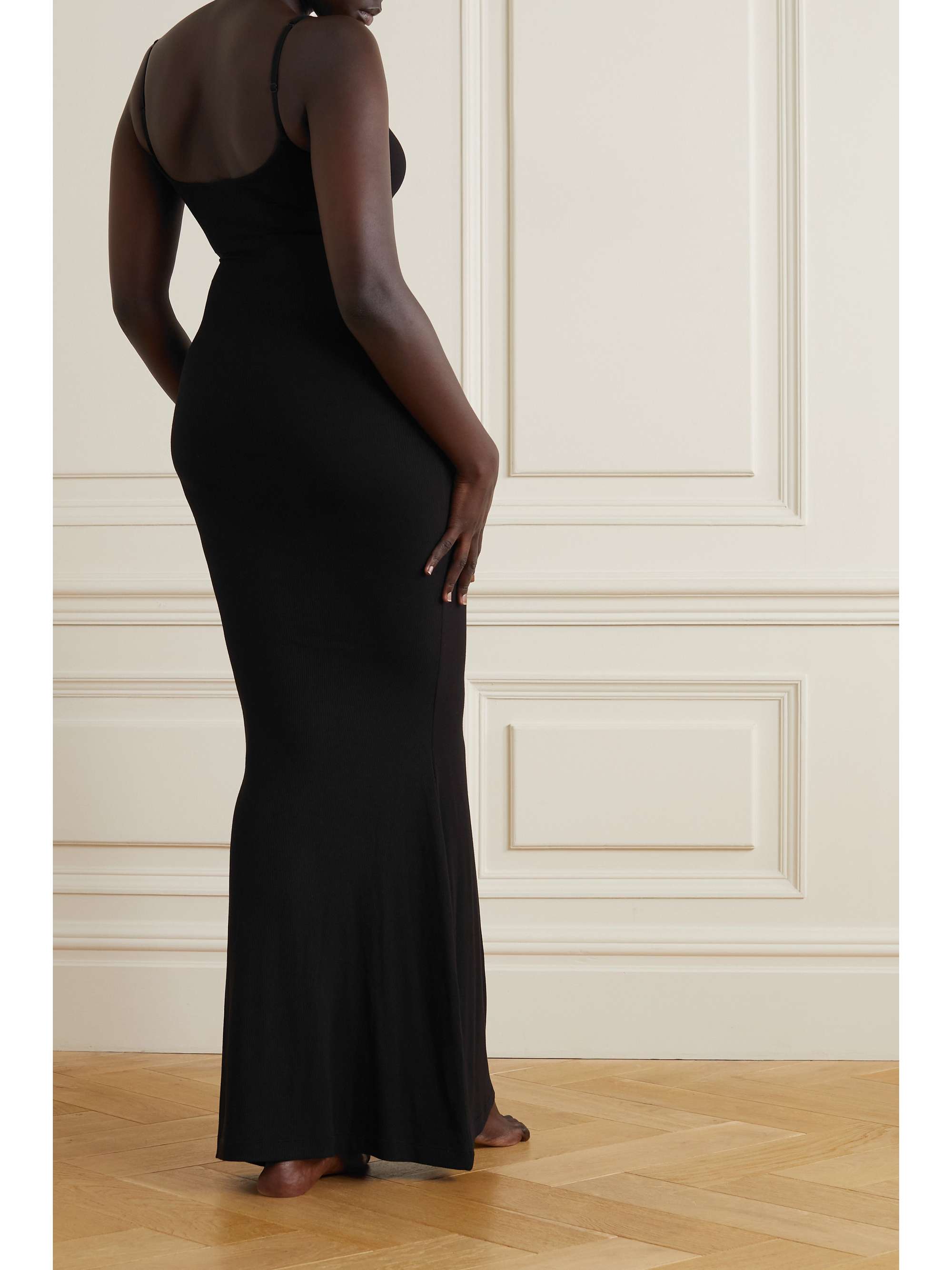 SKIMS Soft Lounge ribbed stretch-modal slip dress - Marble