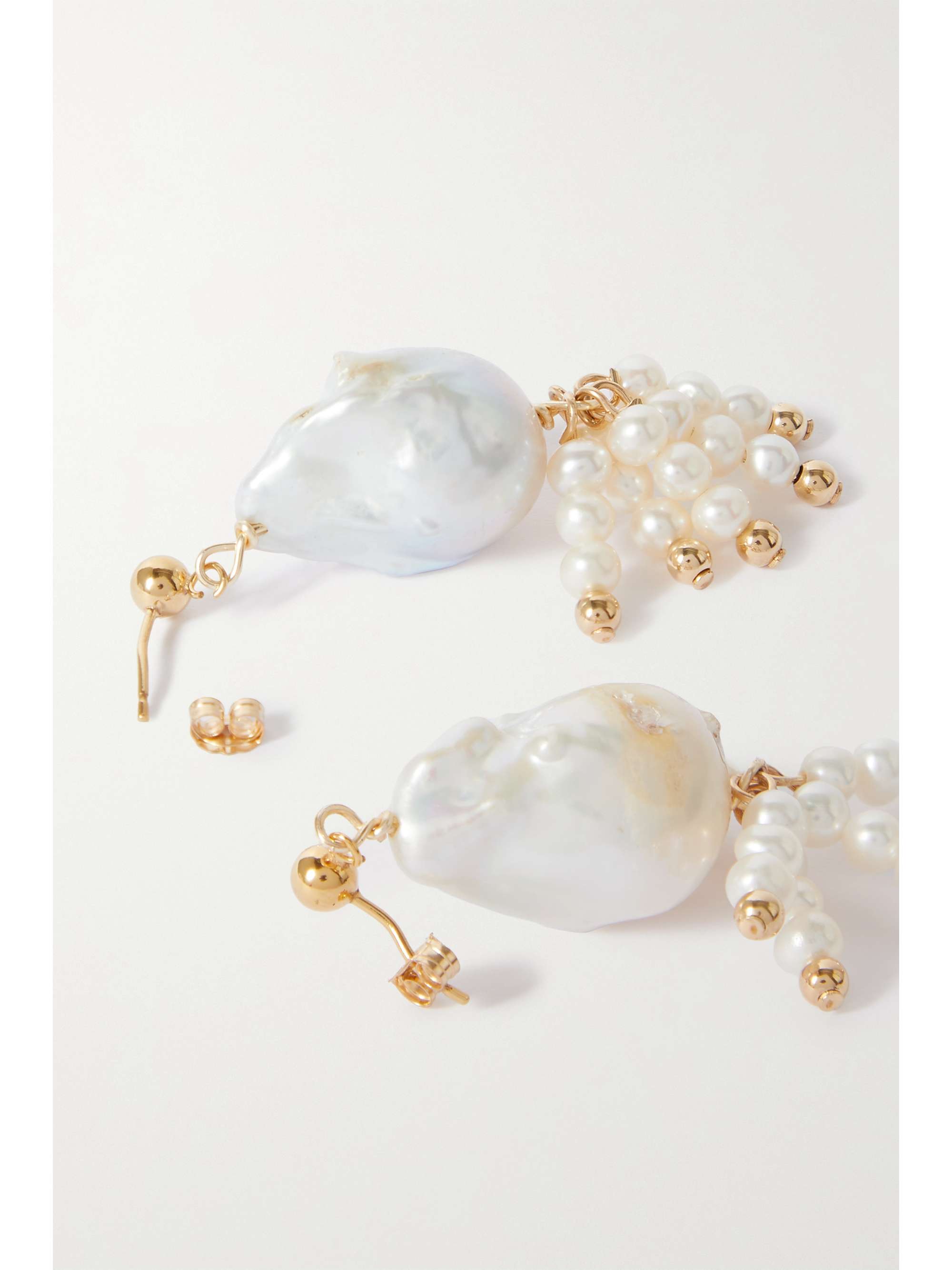 ÉLIOU Luli gold-tone, crystal and pearl earrings