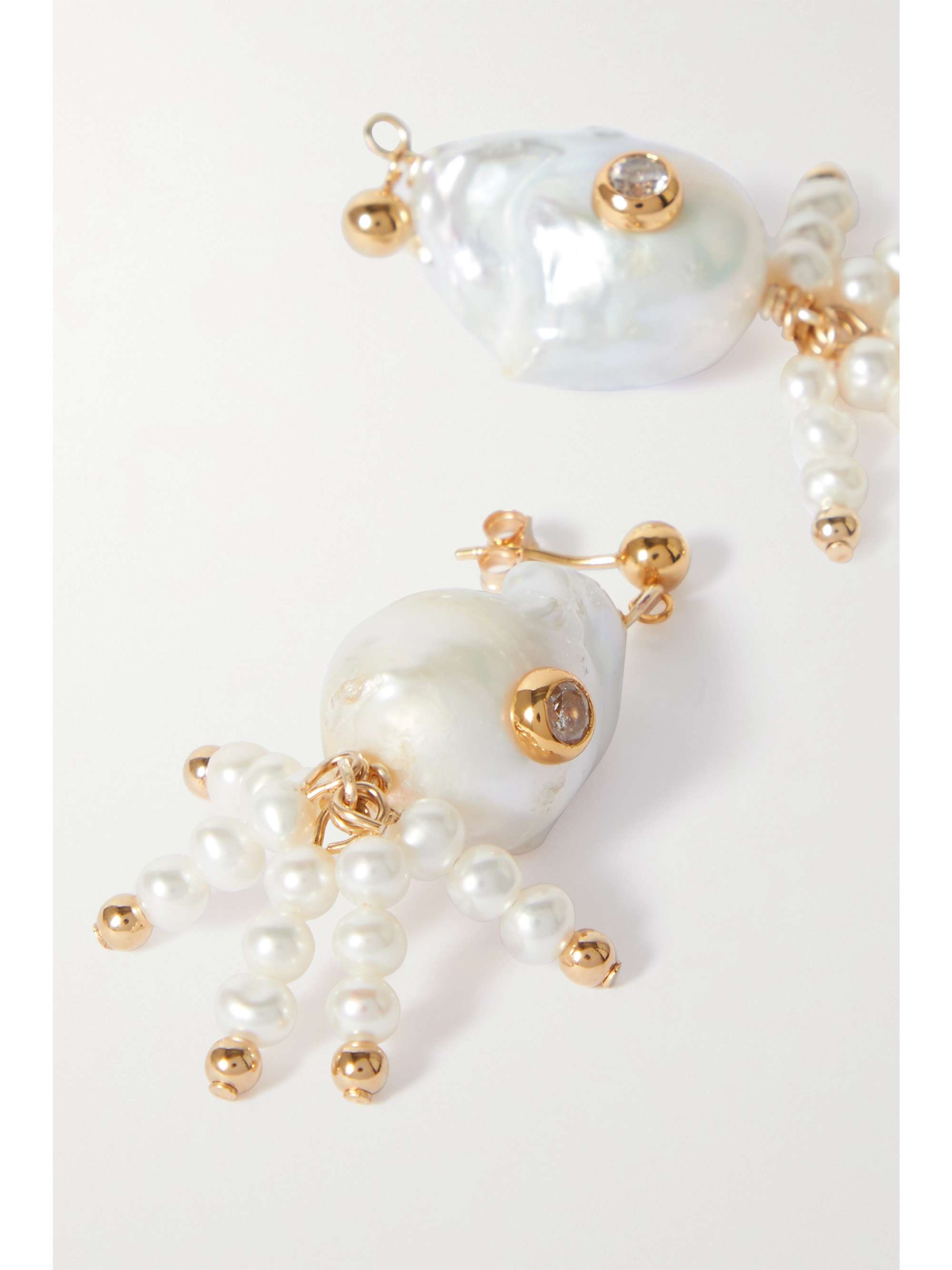ÉLIOU Luli gold-tone, crystal and pearl earrings