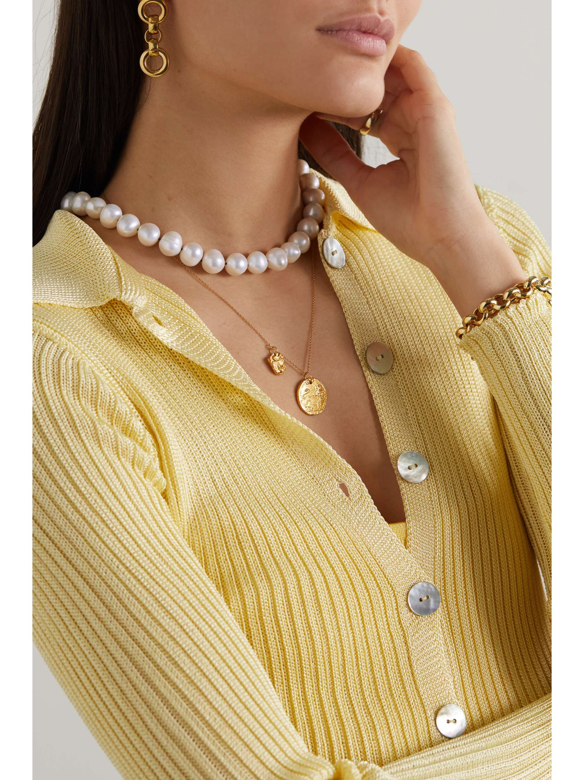 ÉLIOU Bon gold-tone pearl necklace