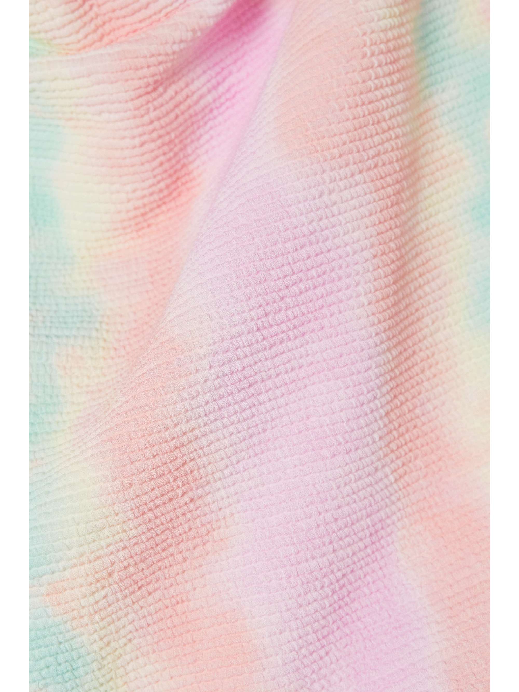 LESLIE AMON Jane one-shoulder tie-dyed seersucker swimsuit
