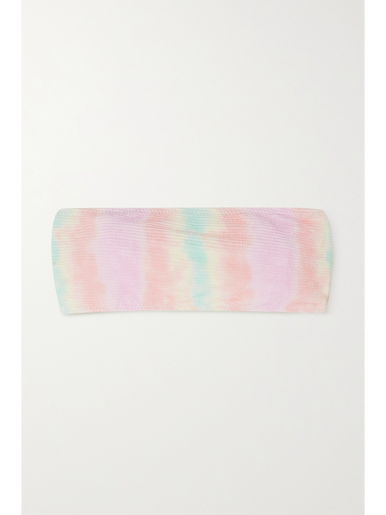LESLIE AMON CARLA TIE-DYED SEERSUCKER BANDEAU BIKINI TOP