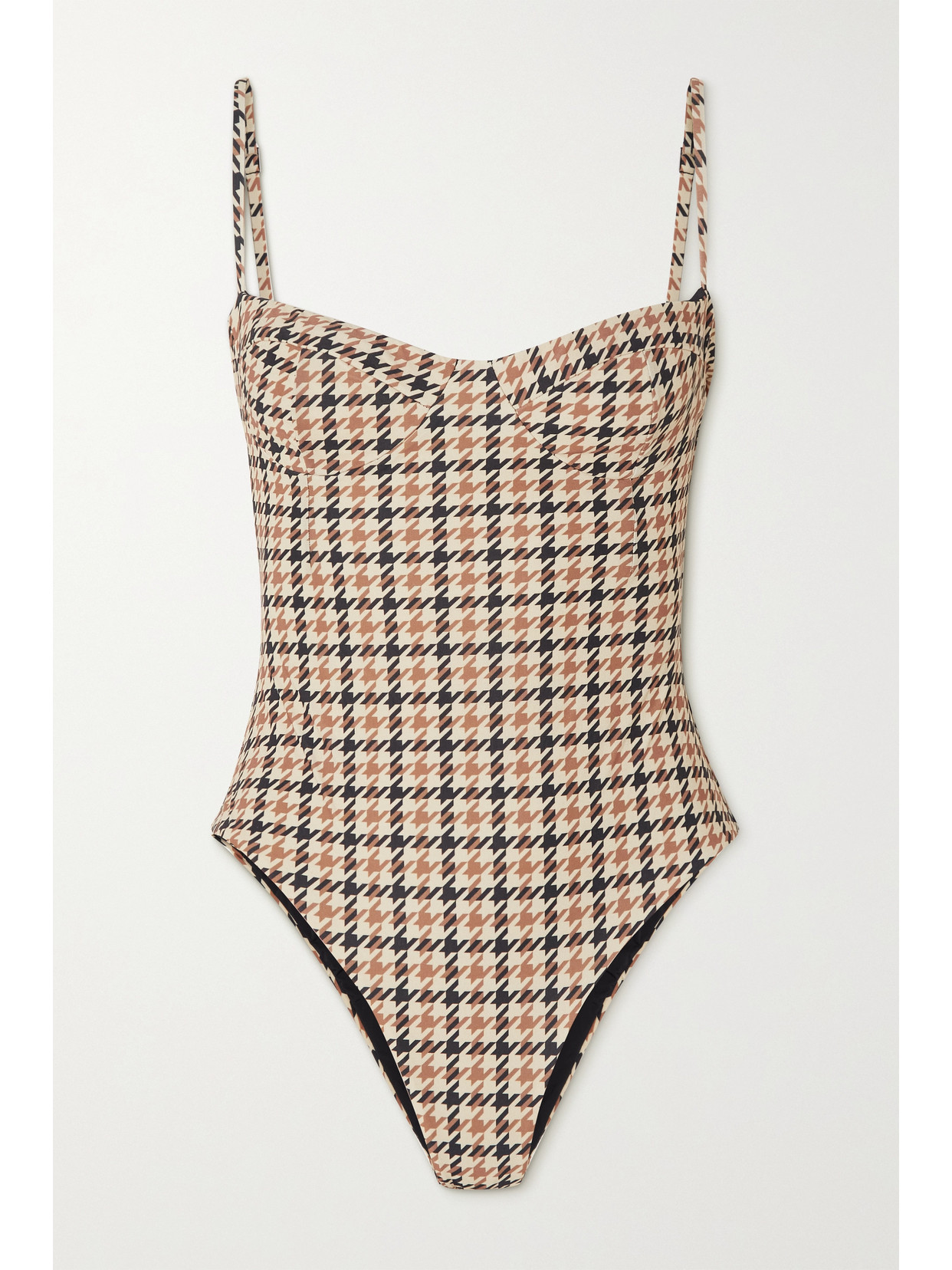 Haight Vintage Houndstooth Swimsuit - Brown