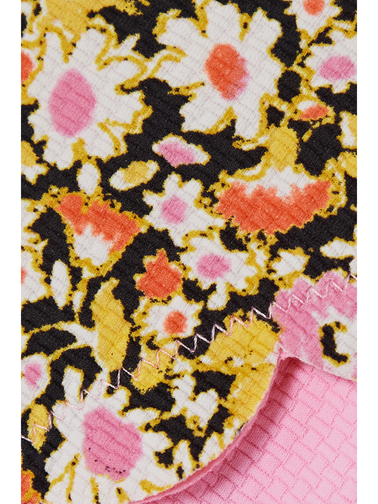 Marysia Mott Reversible Scalloped Floral-print Stretch-crepe Bikini Briefs In Pink