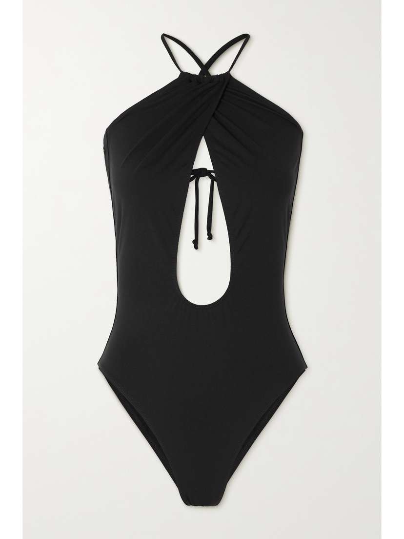 Leslie Amon Olympia Cutout Halterneck Swimsuit - x large