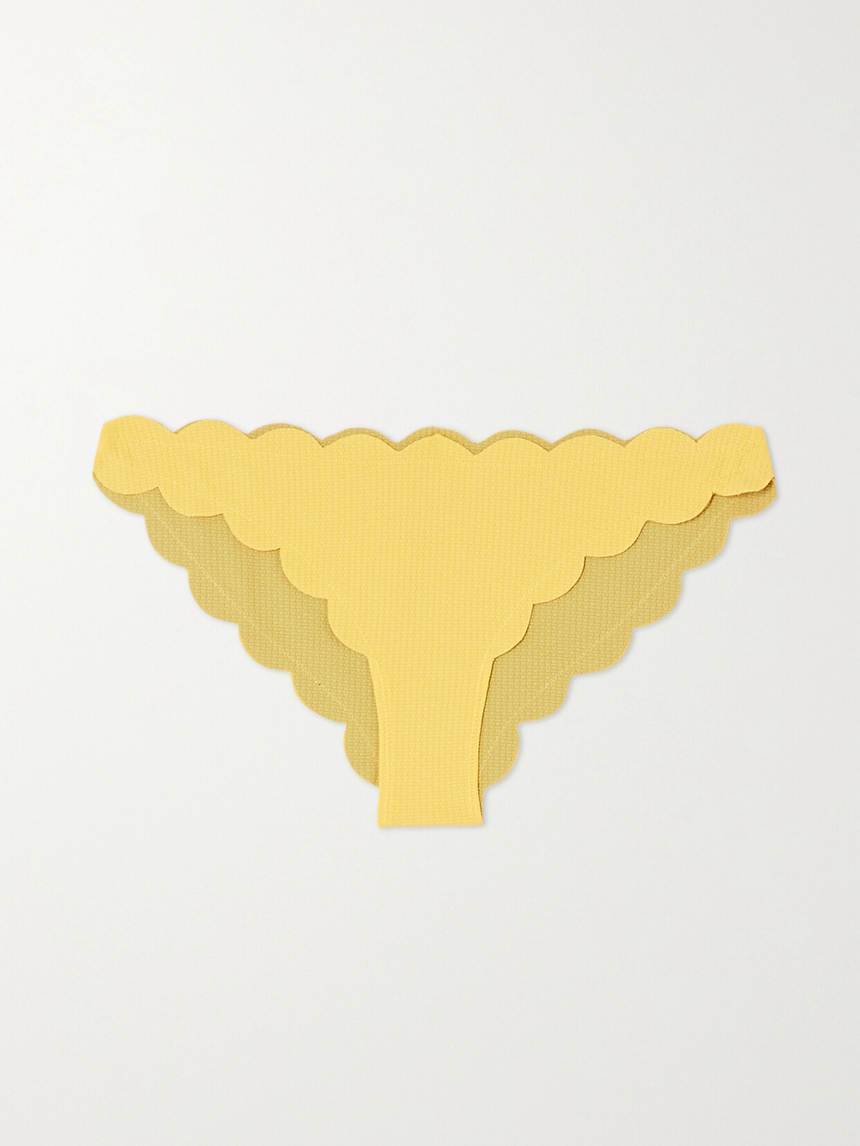 Marysia - Antibes Scalloped Stretch-crepe Bikini Briefs - Yellow