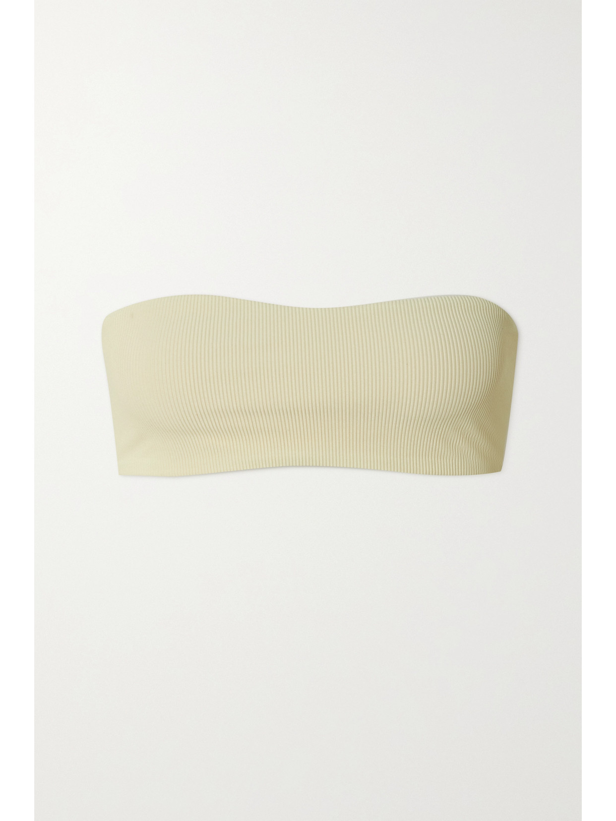 JADE SWIM All Around Ribbed Bandeau Bikini Top - White