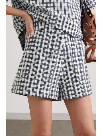 Lisa Marie Fernandez + NET SUSTAIN checked cotton-blend bouclé-jacquard shorts