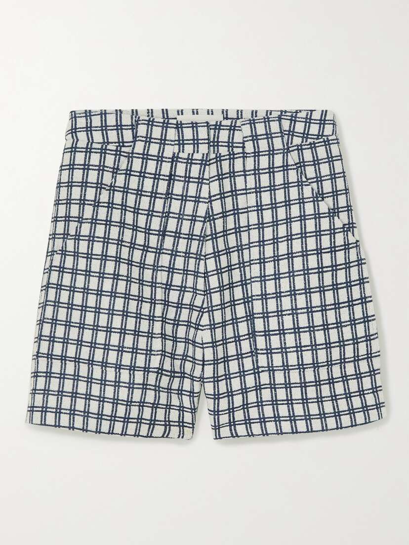 Lisa Marie Fernandez + Net Sustain Checked Cotton-blend Bouclé-jacquard Shorts