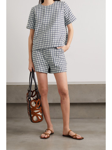 Lisa Marie Fernandez + NET SUSTAIN checked cotton-blend bouclé-jacquard shorts