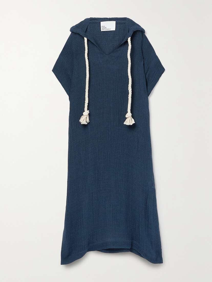 Lisa Marie Fernandez Hooded Linen-blend Gauze Kaftan