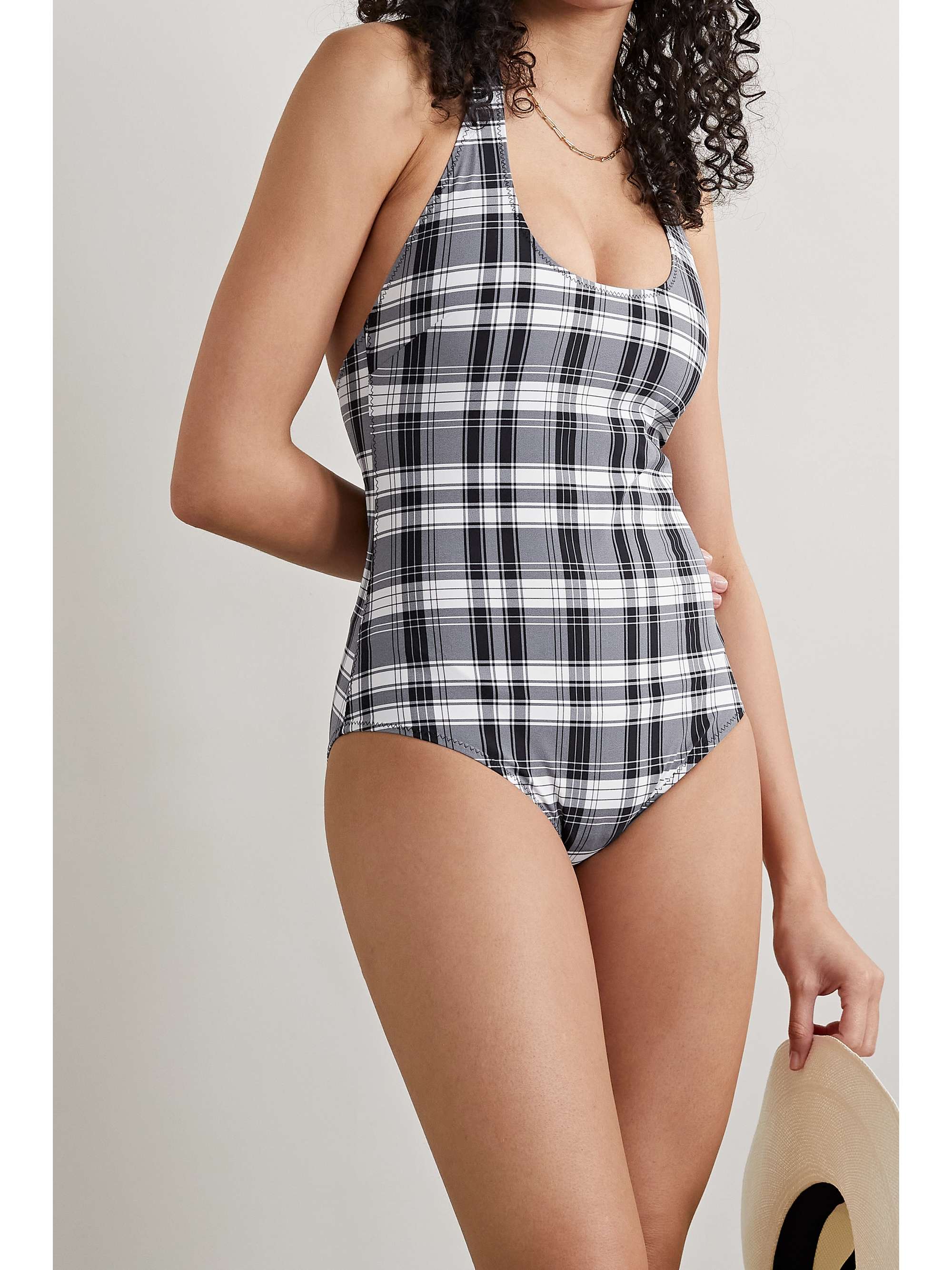 LISA MARIE FERNANDEZ Amber checked swimsuit