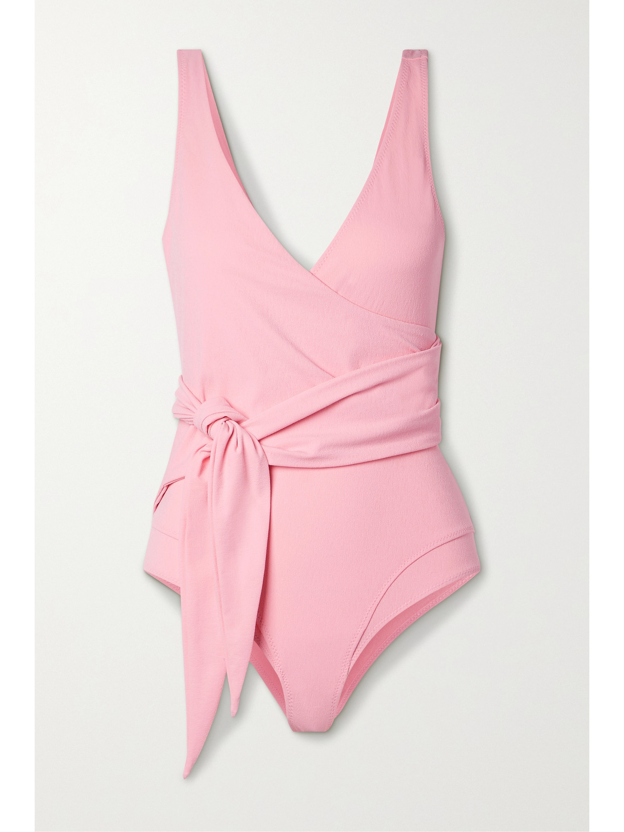Lisa Marie Fernandez – Dree Louise Stretch-crepe Wrap Swimsuit – Baby pink