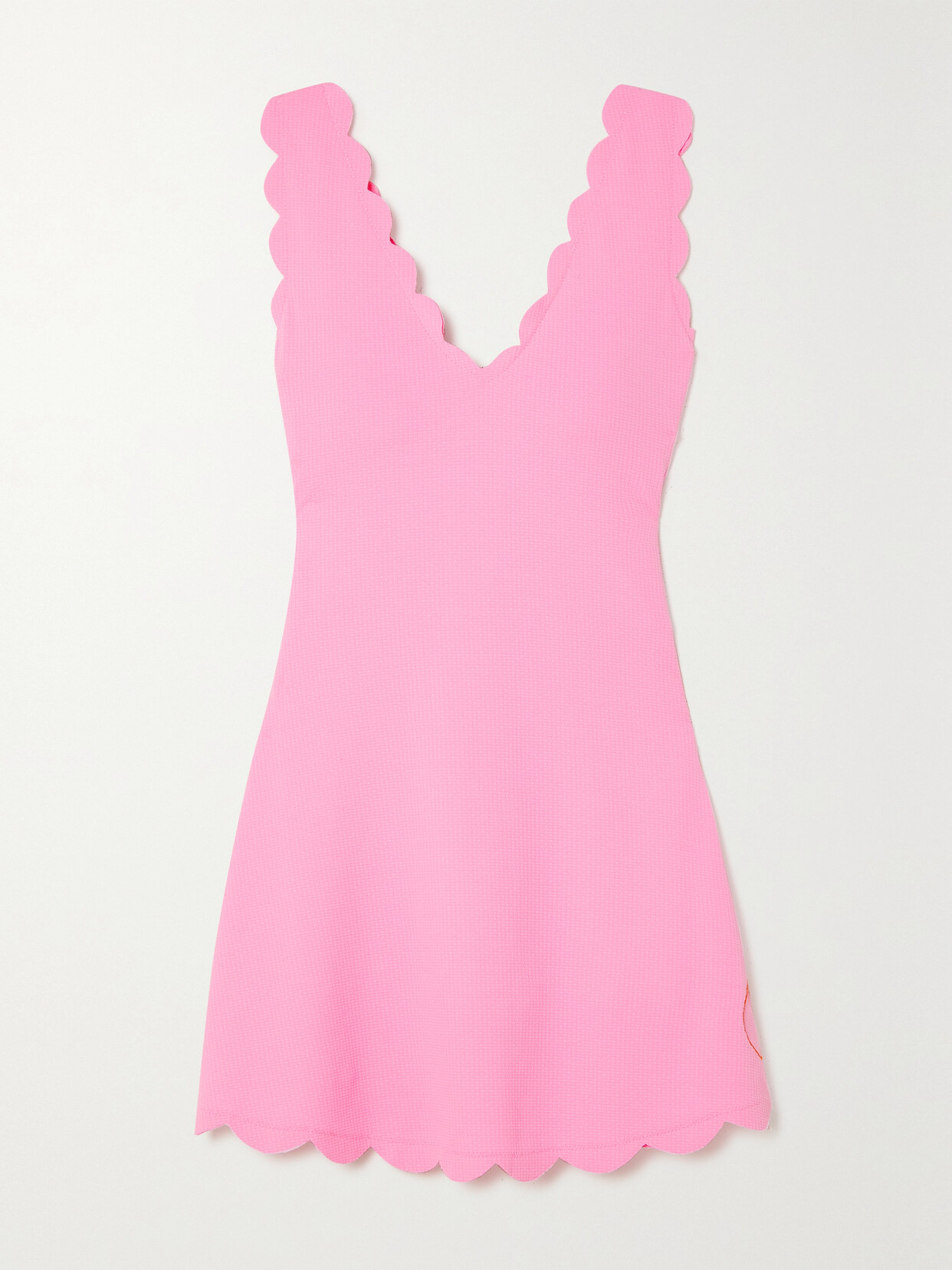 MARYSIA VENUS SCALLOPED STRETCH-SEERSUCKER TENNIS DRESS