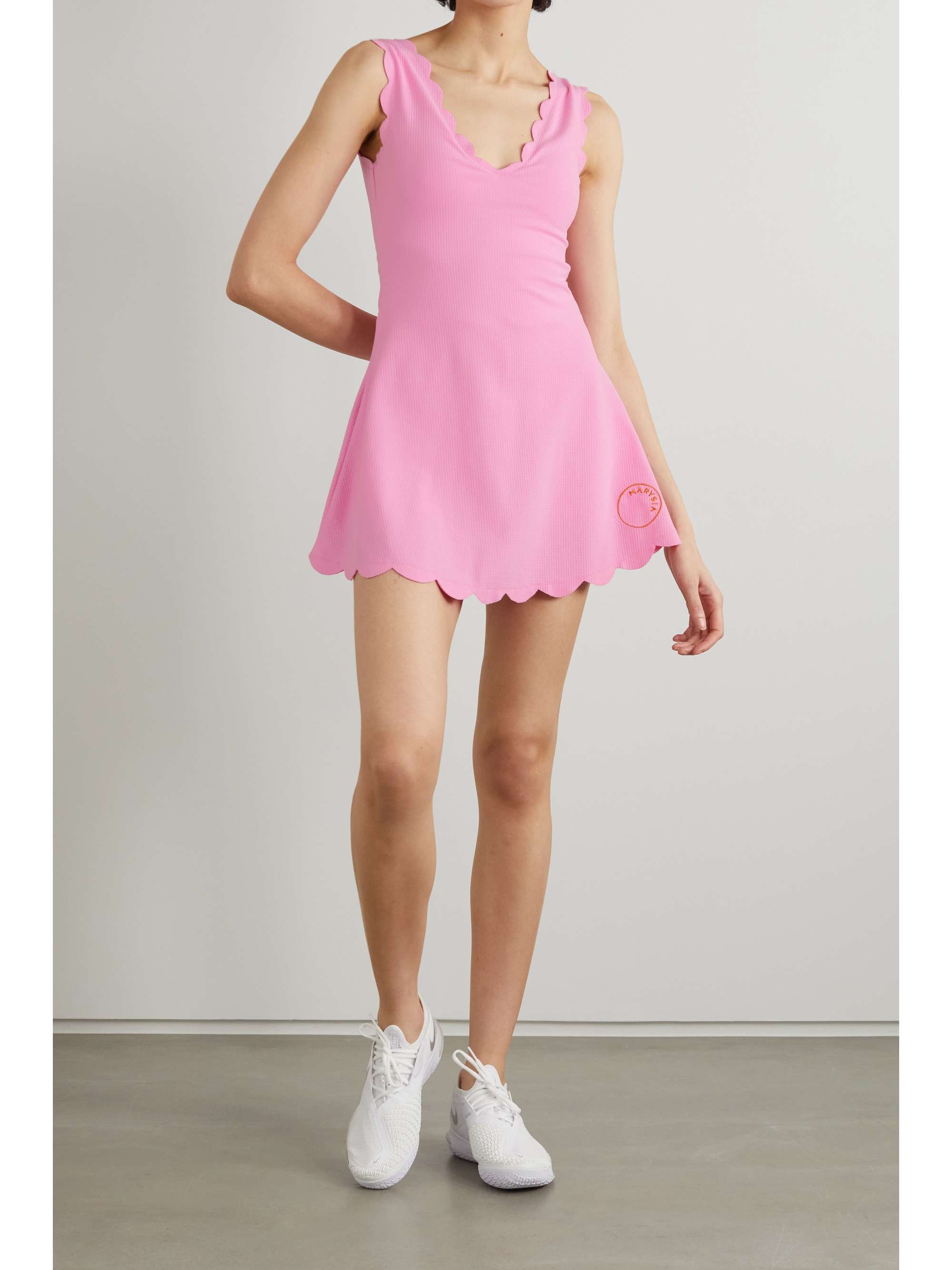 MARYSIA Venus scalloped stretchseersucker tennis dress NETAPORTER