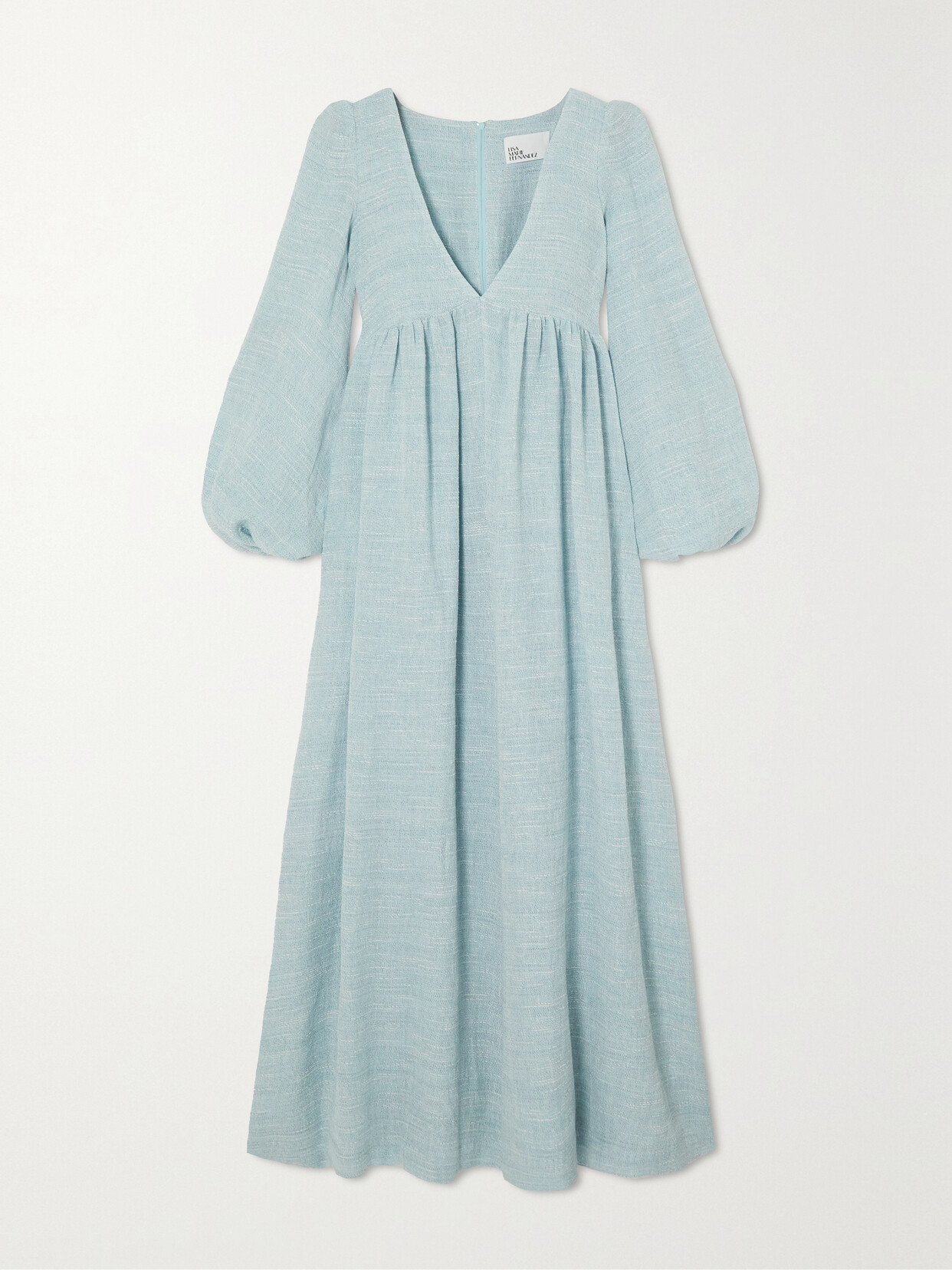 Lisa Marie Fernandez - + Net Sustain Carolyn Linen-blend Bouclé-gauze Maxi Dress - Blue