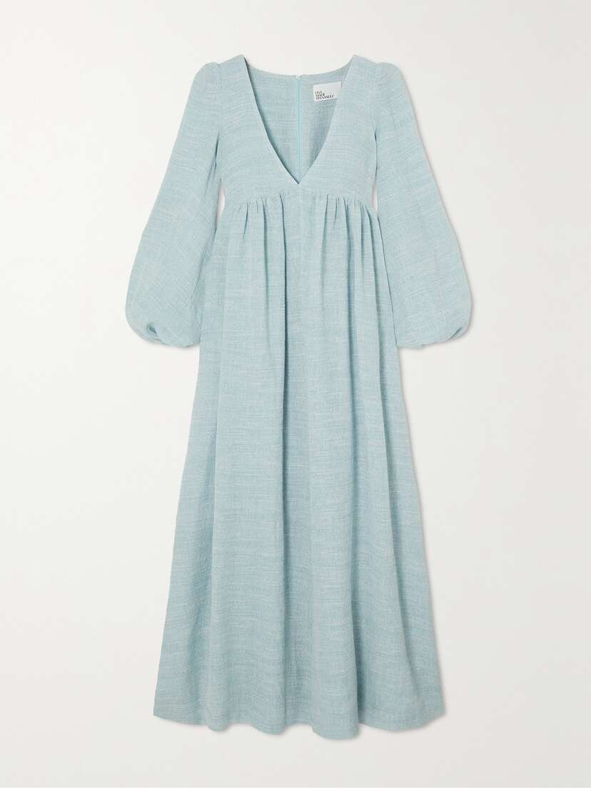 Lisa Marie Fernandez + Net Sustain Carolyn Linen-blend Bouclé-gauze Maxi Dress