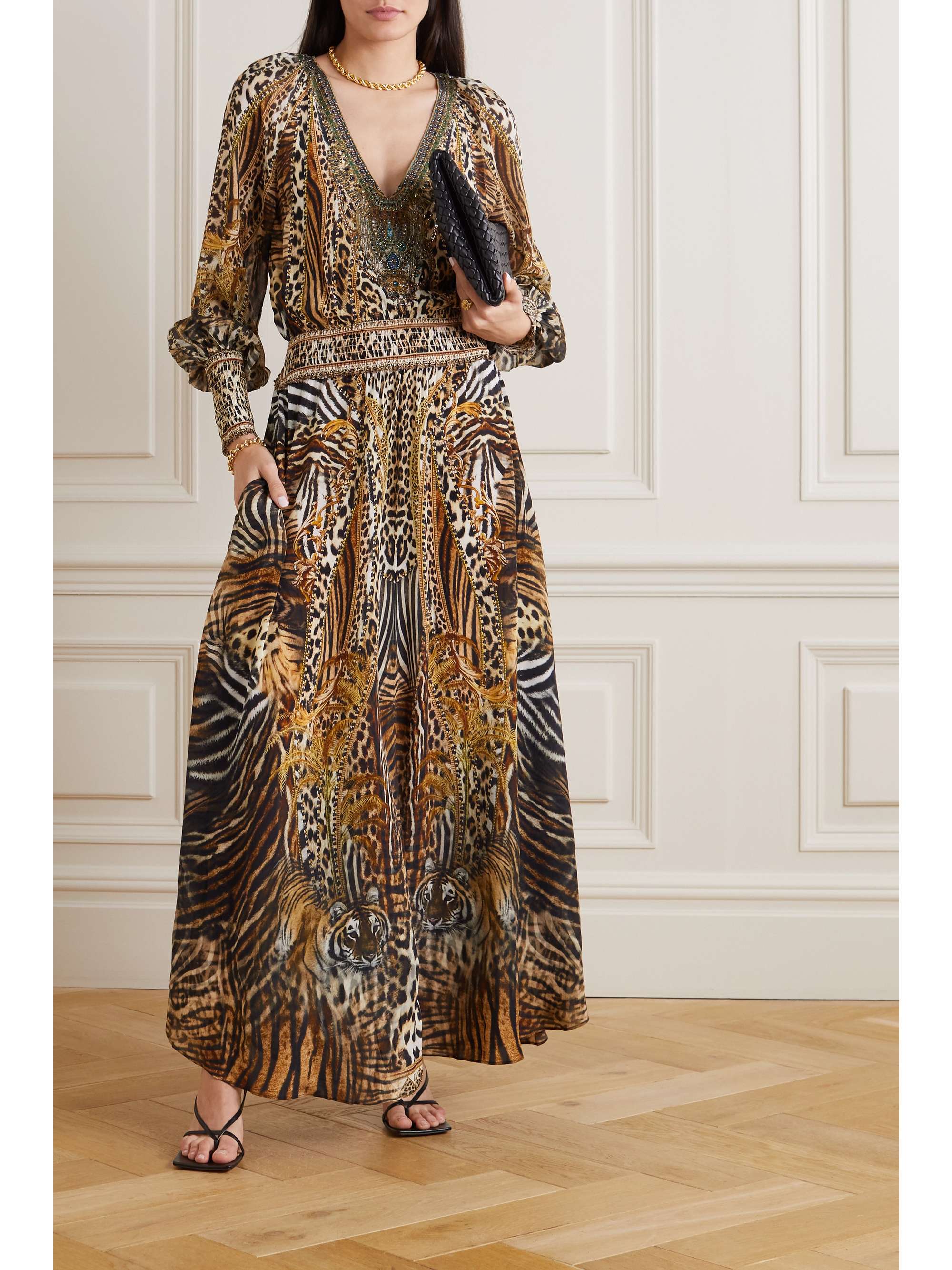 designer animal print dress