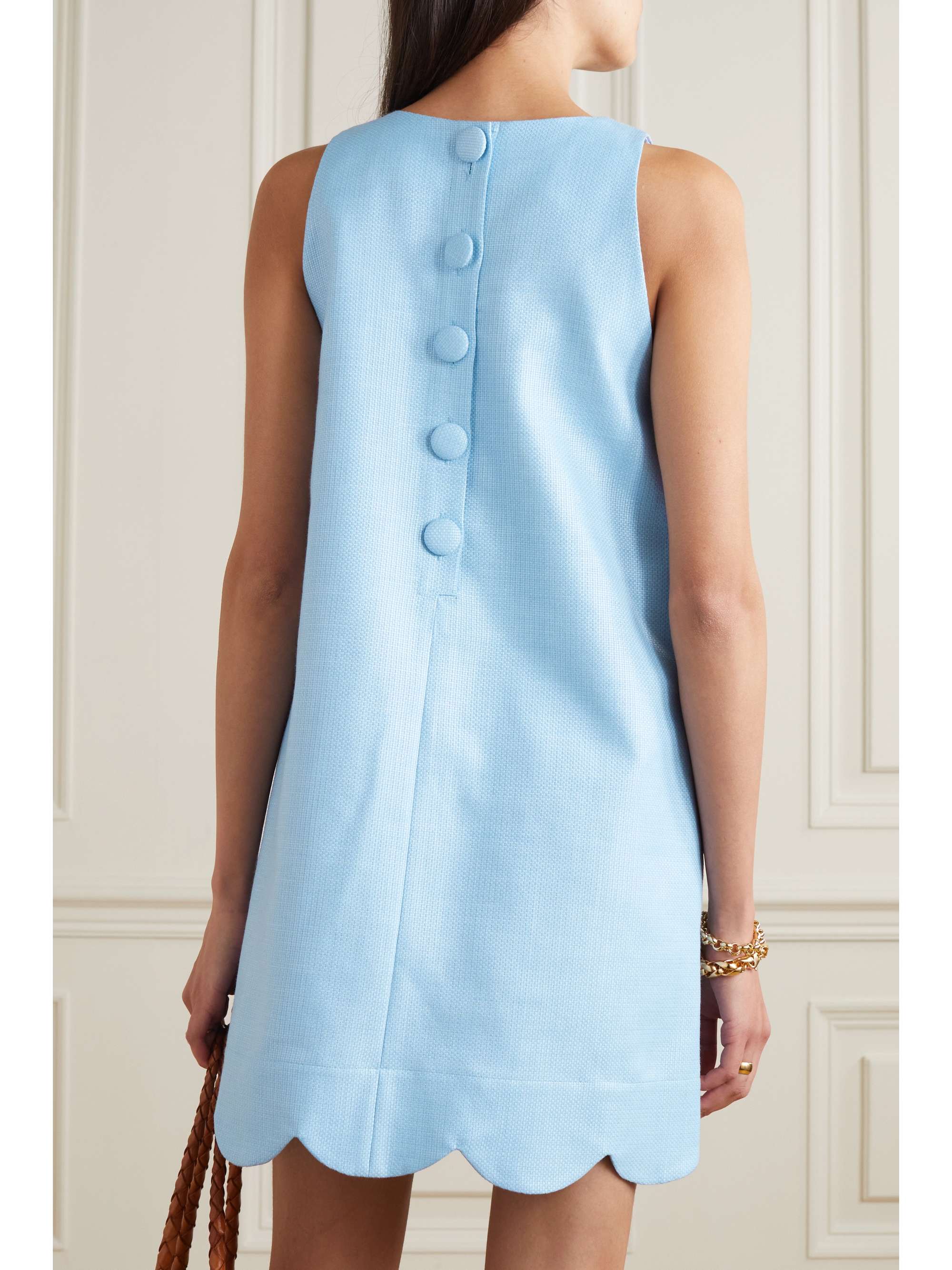 + NET SUSTAIN scalloped woven mini dress