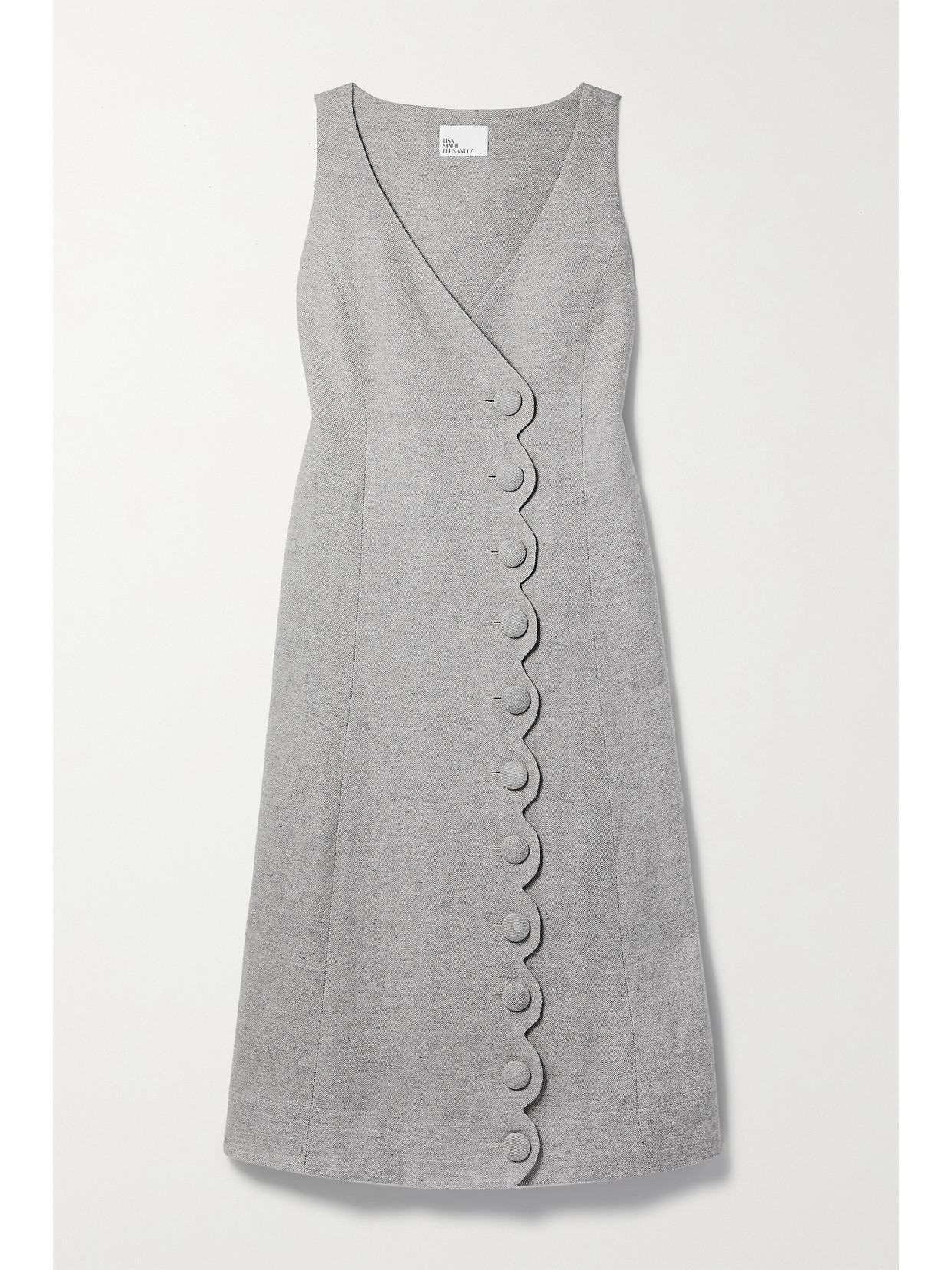 Lisa Marie Fernandez - + Net Sustain Scalloped Linen-blend Midi Dress - Gray