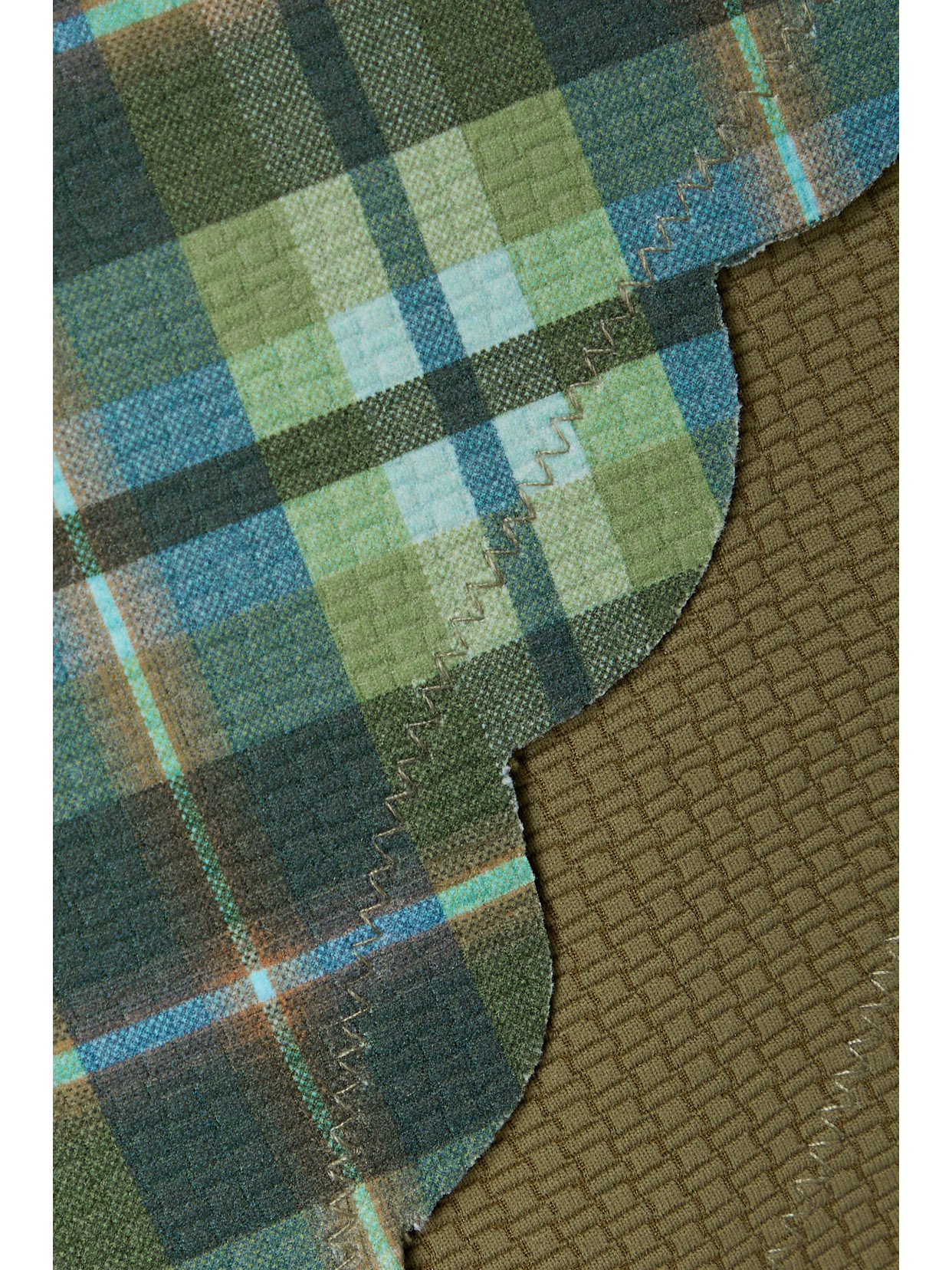 Marysia Antibes Scalloped Checked Stretch-crepe Bikini Briefs In Green