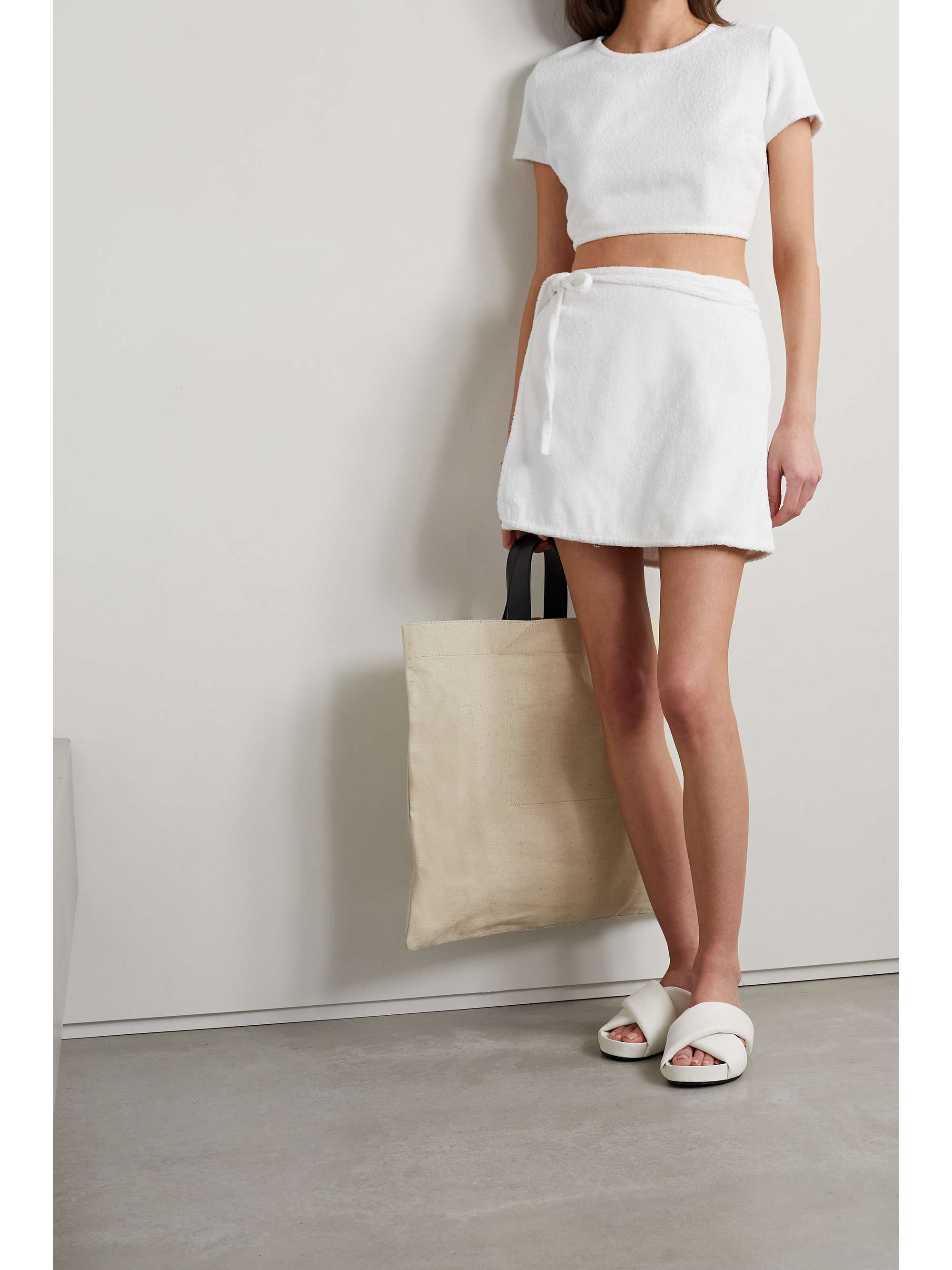 TERRY Pettine open-back cropped organic cotton-terry top