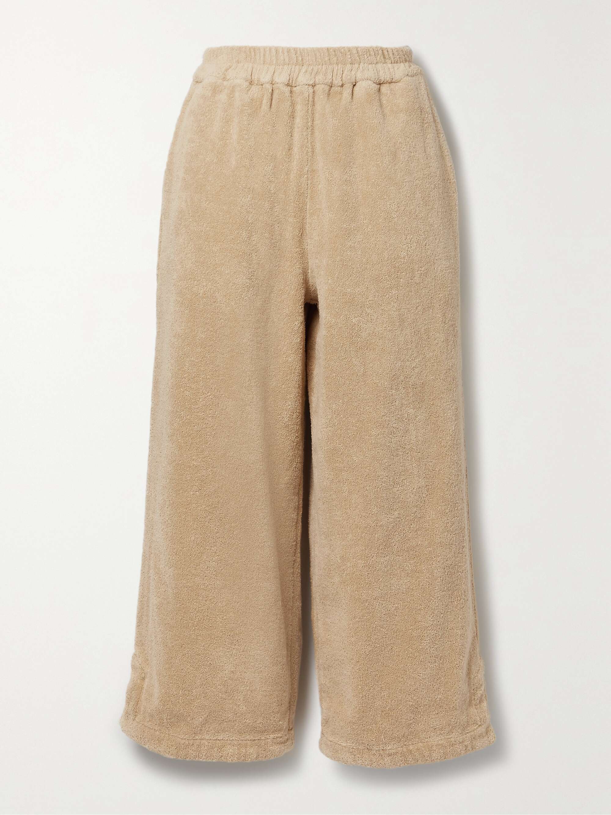 Beige Capri organic cotton-terry pants 